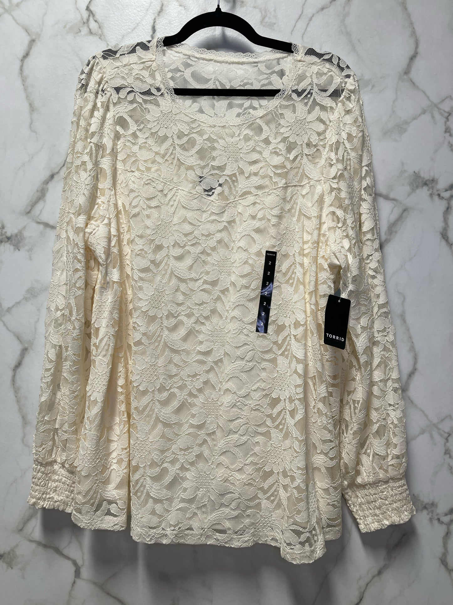 Size 2 Torrid Cream Brand New Lace Ladies Top