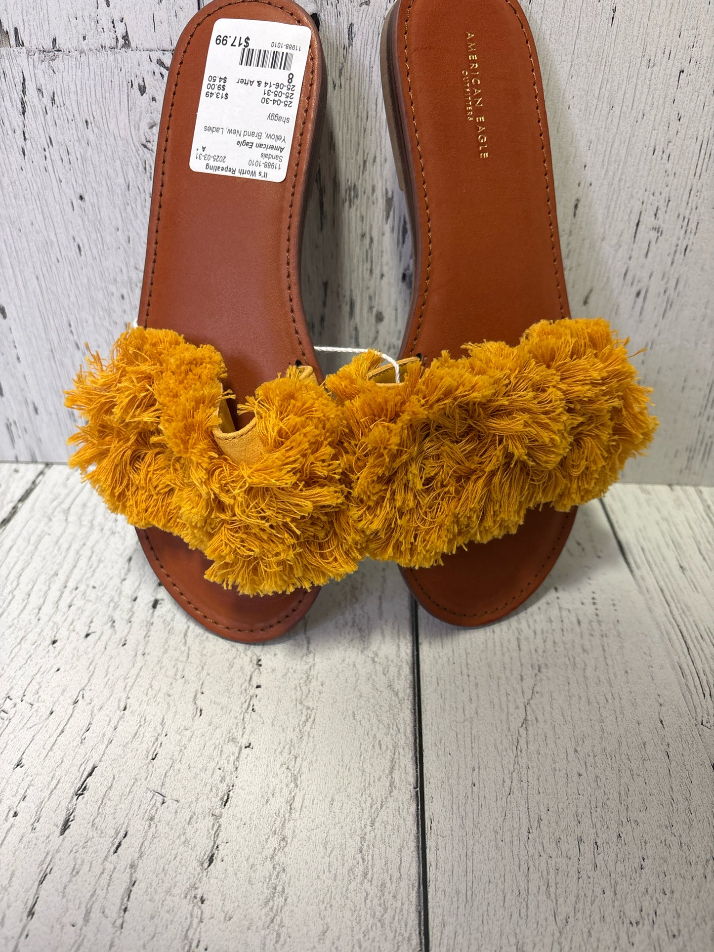 Size 8 American Eagle Yellow Brand New Ladies Sandals