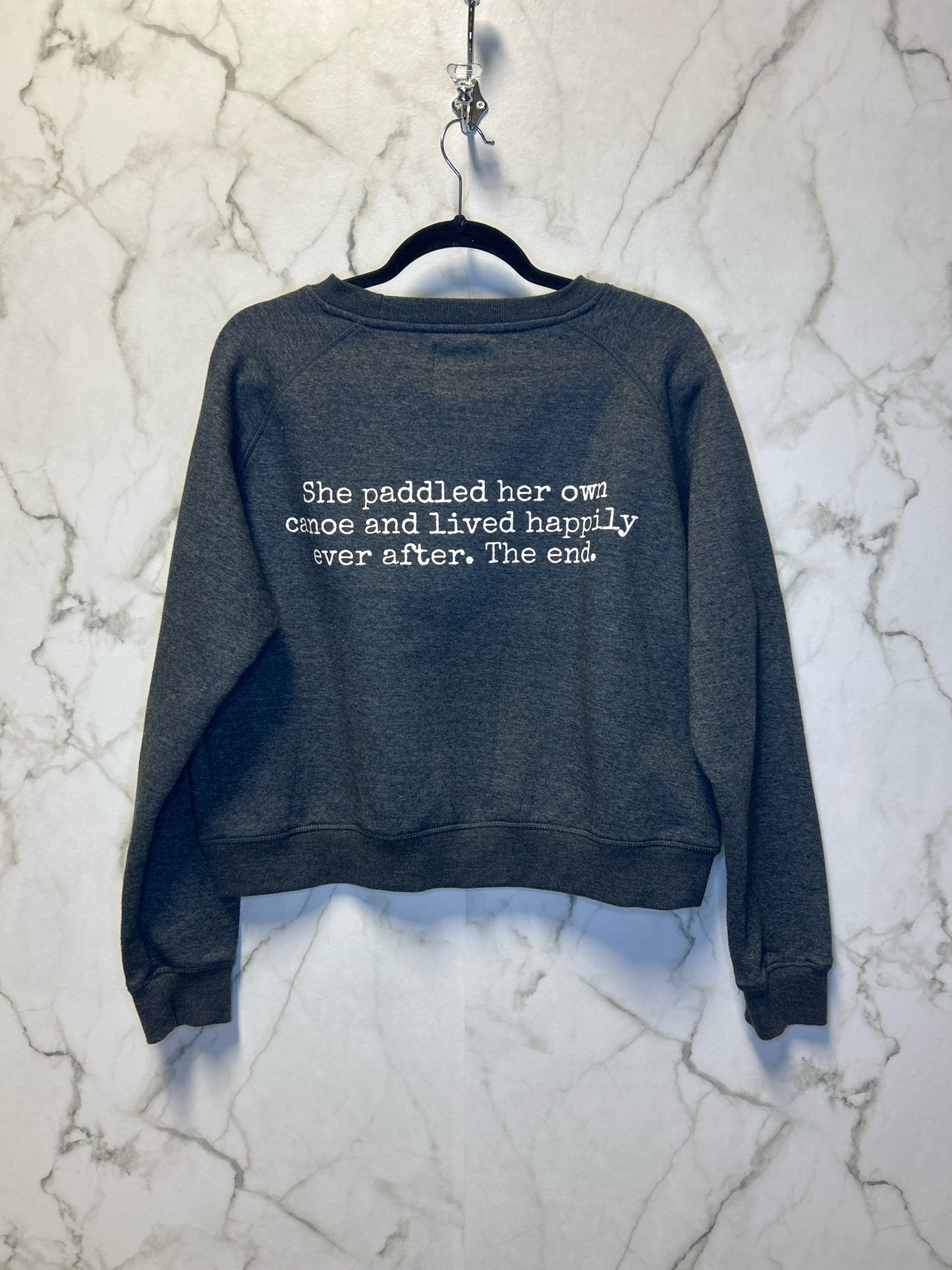 Size S Canoe & Lake Grey White Ladies Top