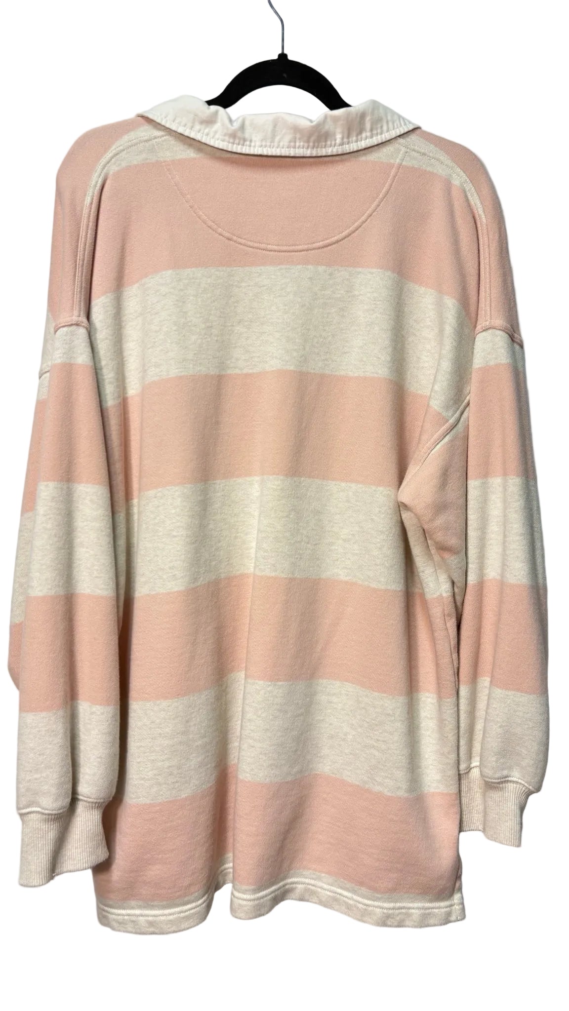 Size L Aerie Pink Beige Stripe Ladies Long Slvd Top