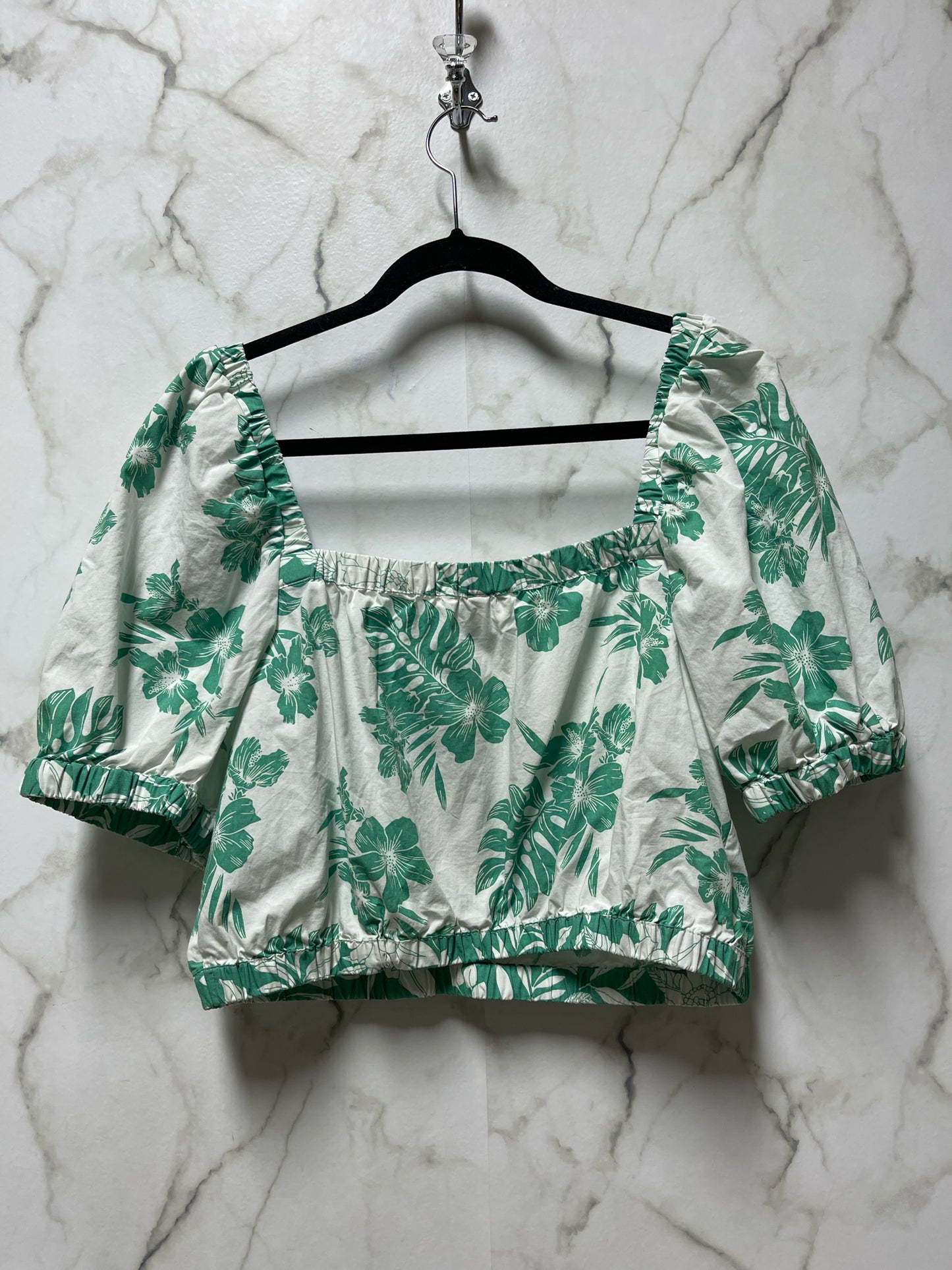 Size L American Eagle Green White Ladies Top