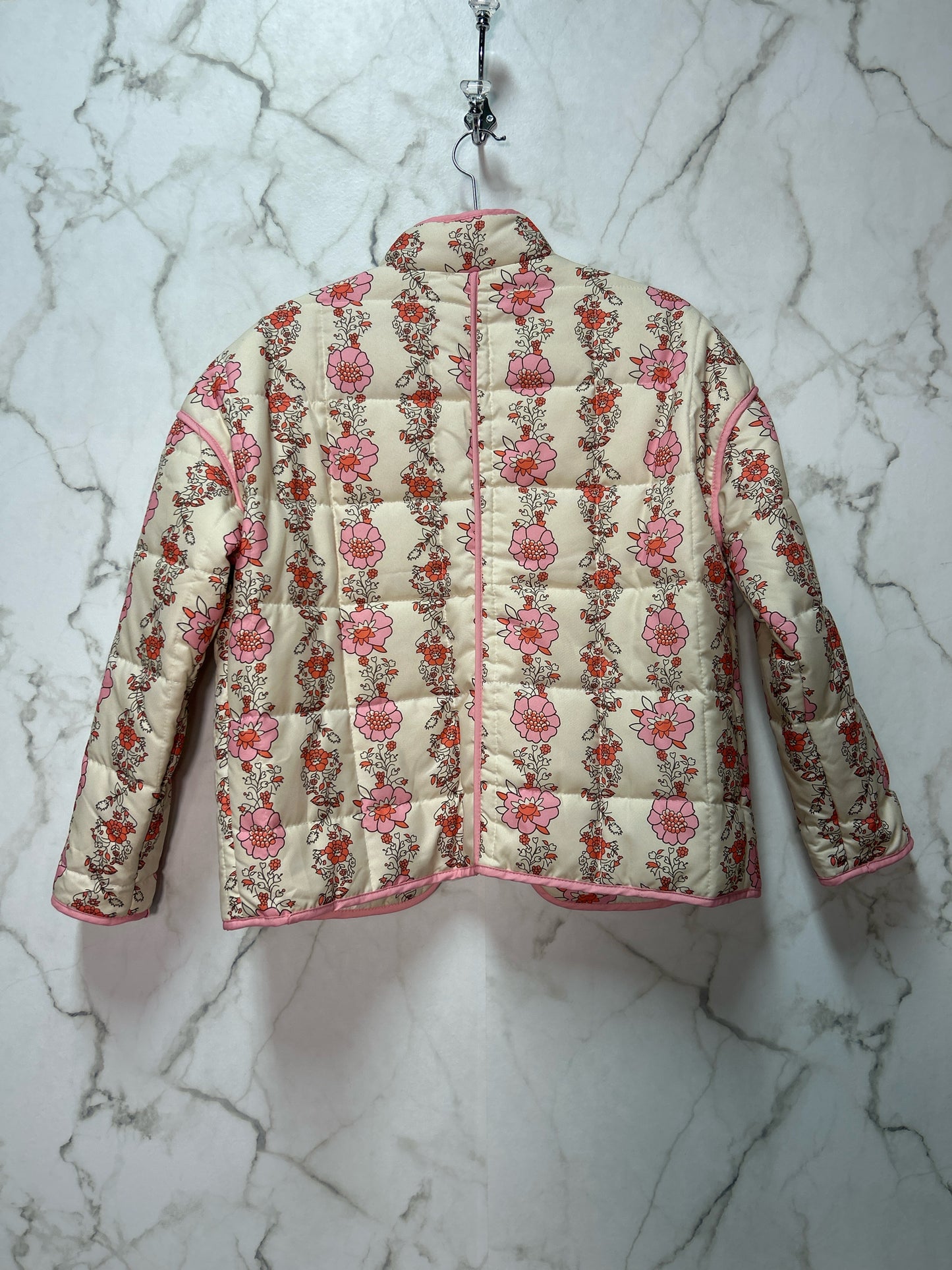 Size S Pink Cream Floral Ladies Jacket