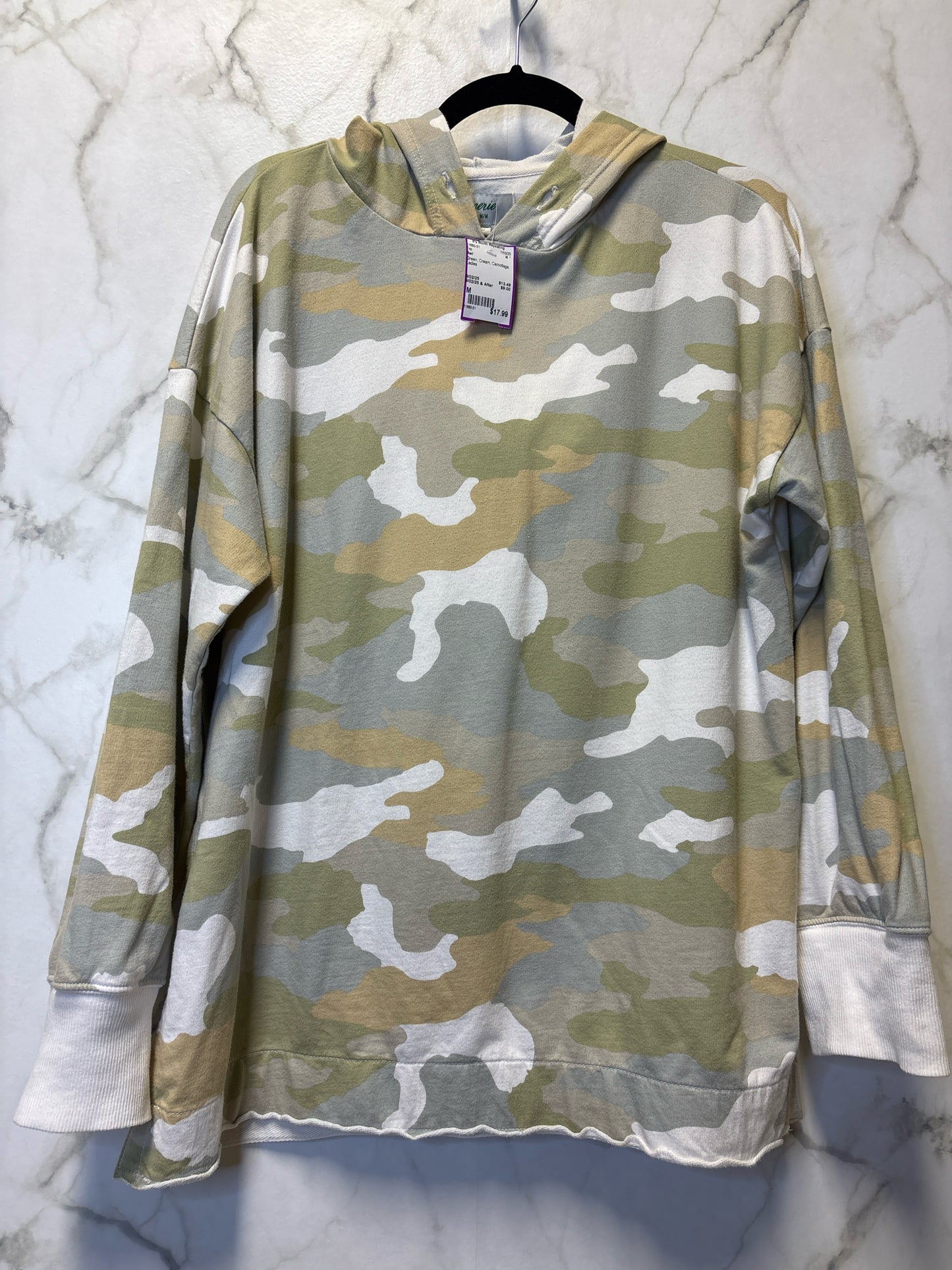 Size M Aeri Green Cream Camoflage Ladies Top
