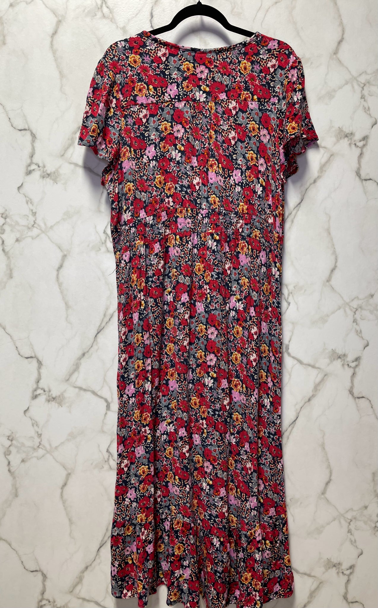 Size XL Navy Red Floral Ladies Dress
