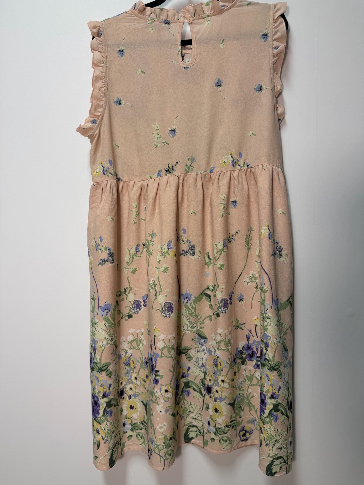 Size L Pink Green Floral Ladies Brand New Dress