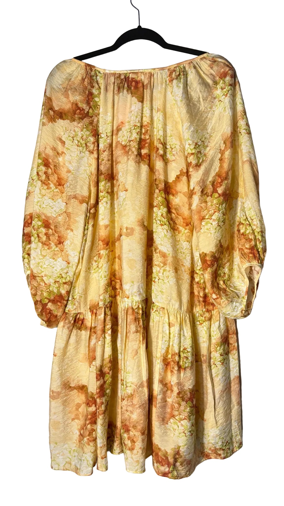 Size XL H & M Peach Green Floral Ladies Dress