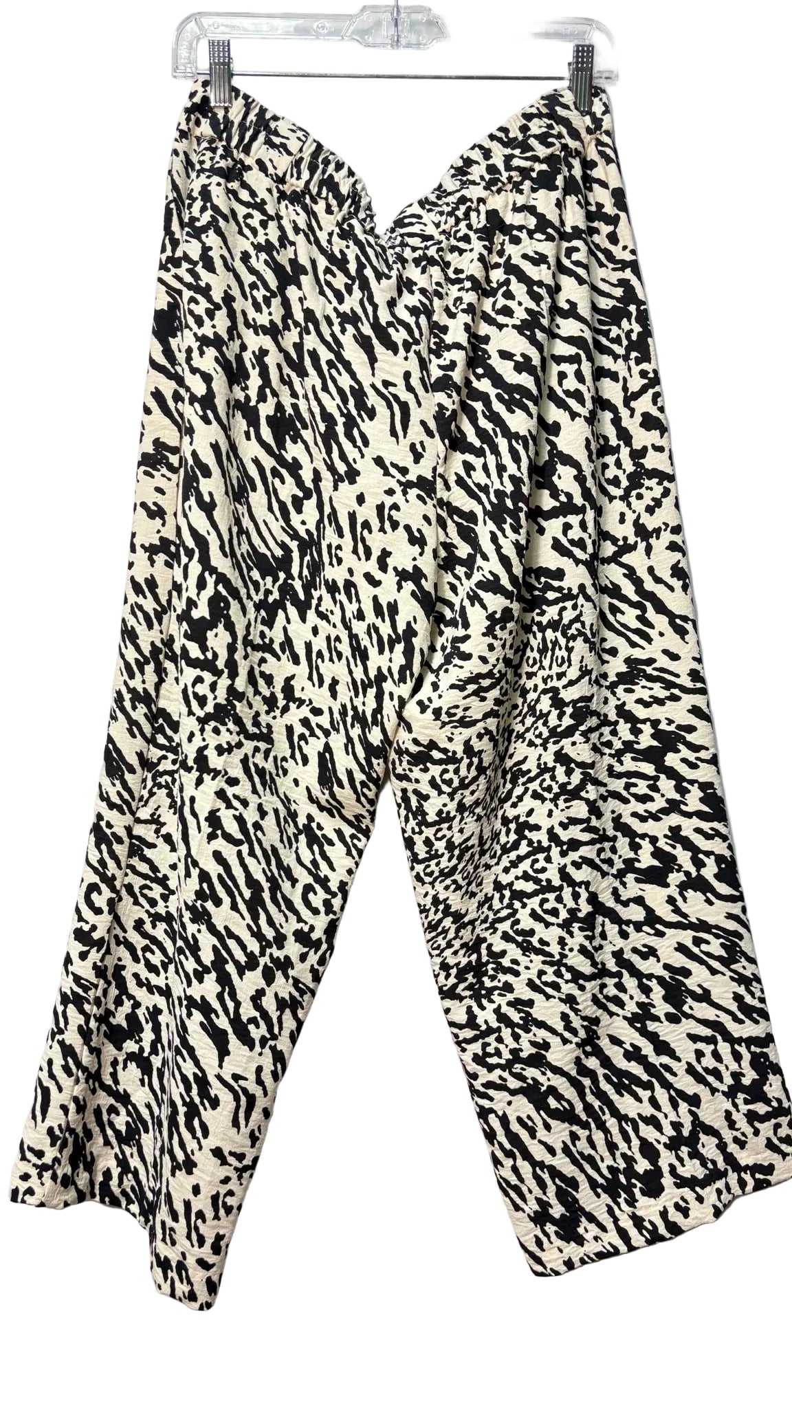 Size L Jules & Leopold Cream Black Animal Print Ladies Pants