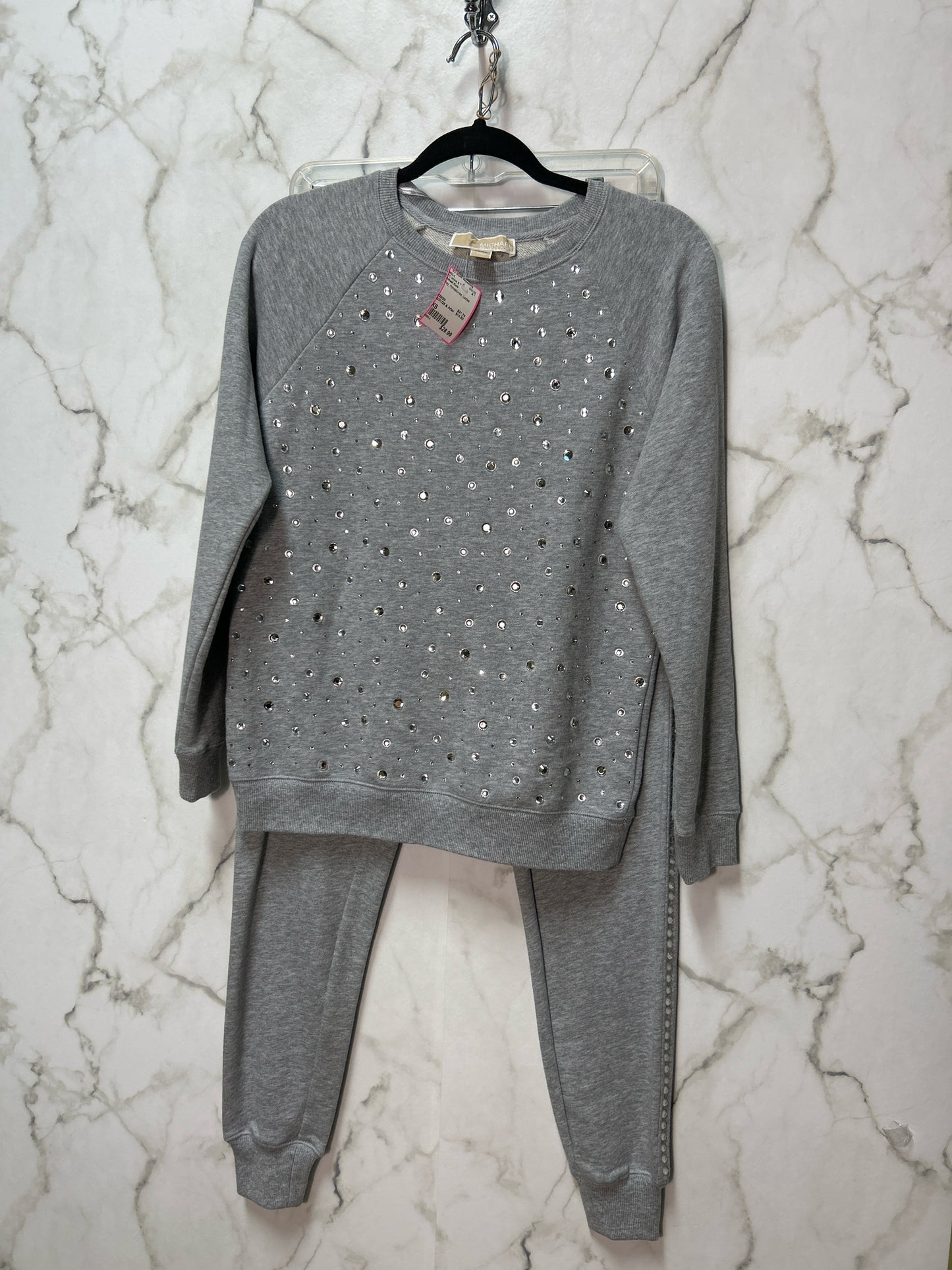 Size XS Michael Kors Grey rhinestones Ladies 2PC Jacket & Pant