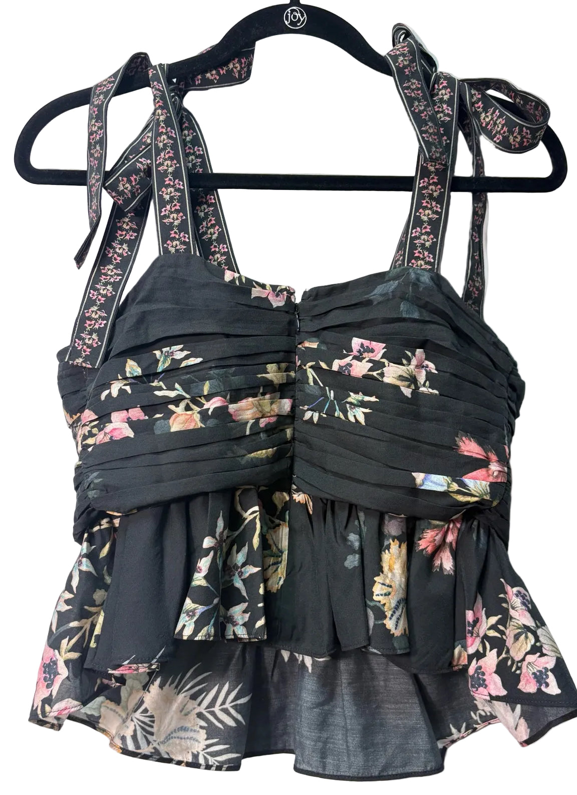 Size M H & M Black Brand New Floral Ladies Top