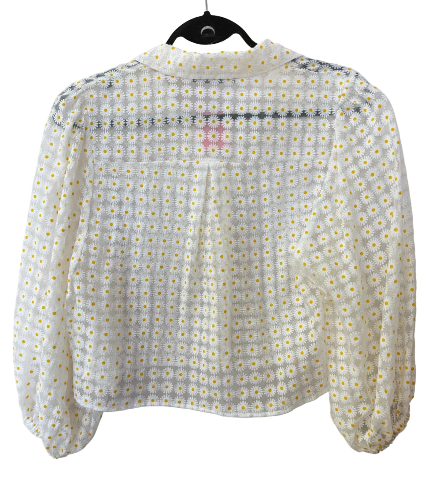 Size 8 Zara White Yellow Sunflowers Ladies Top