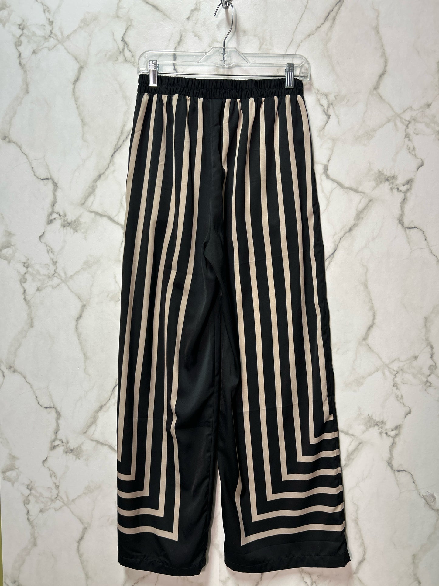 Size S Black Tan Stripe Ladies Pants