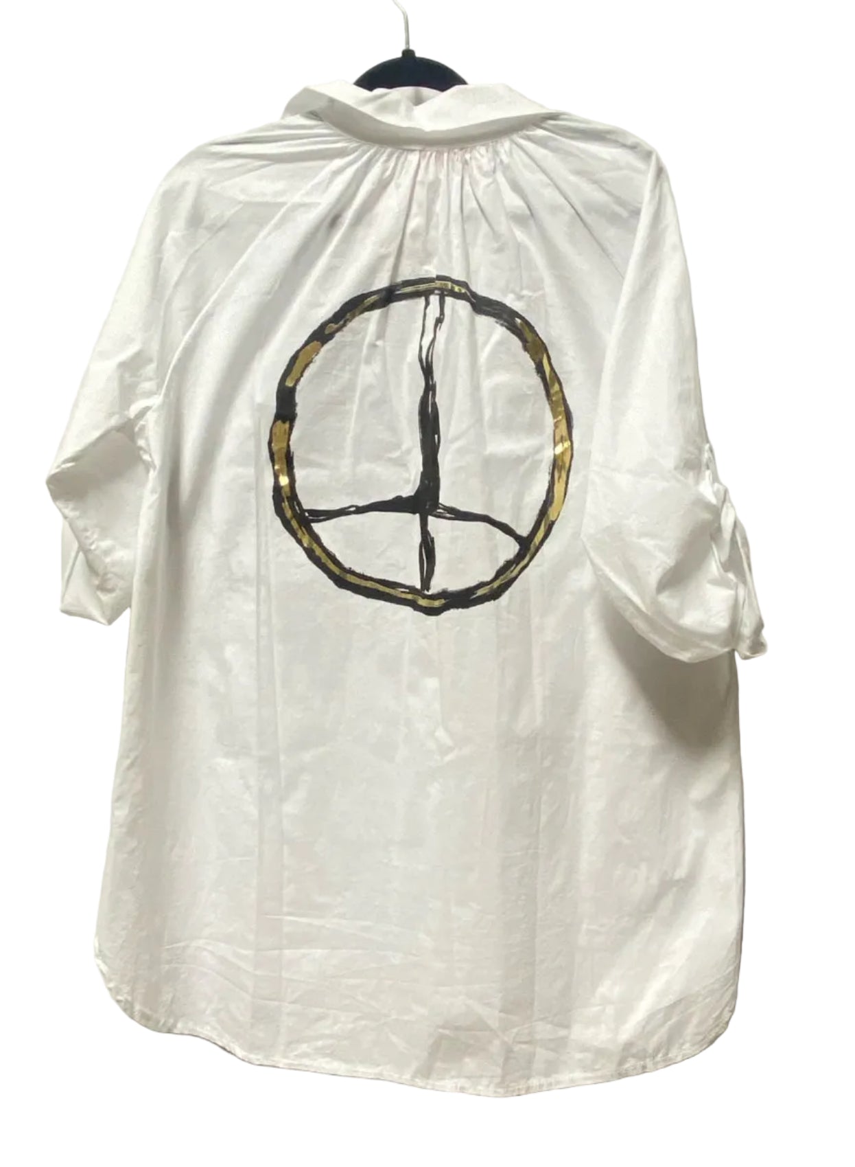 Size M White Gold Ladies Top