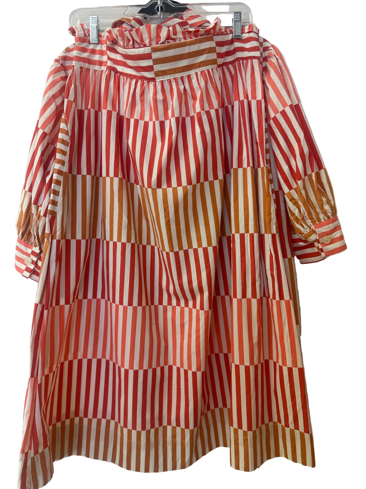 Size M Cream Orange Stripe Ladies 2PC Jacket & Skirt
