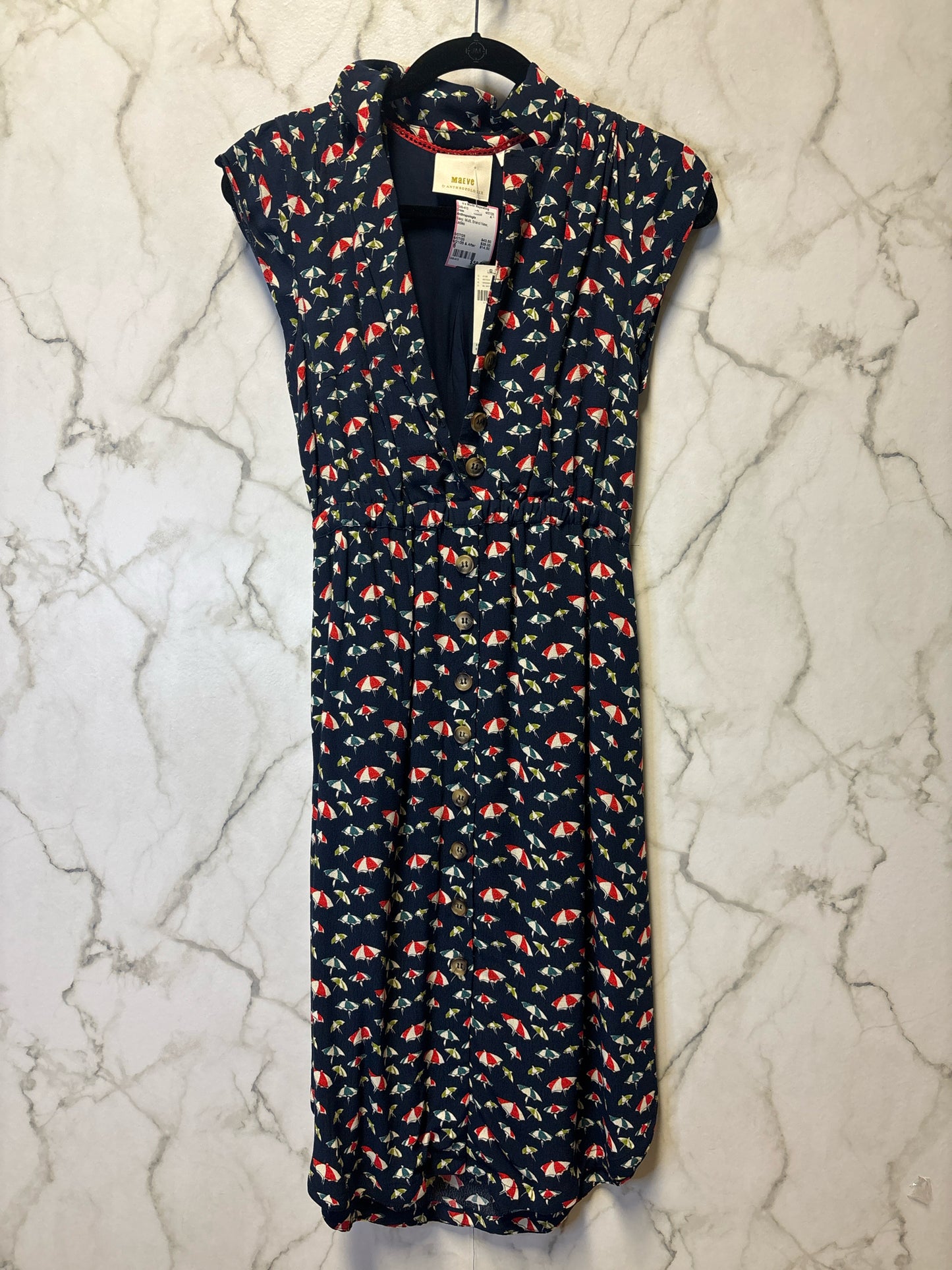Size 6 Anthropologie Navy Multi Brand New Ladies Dress