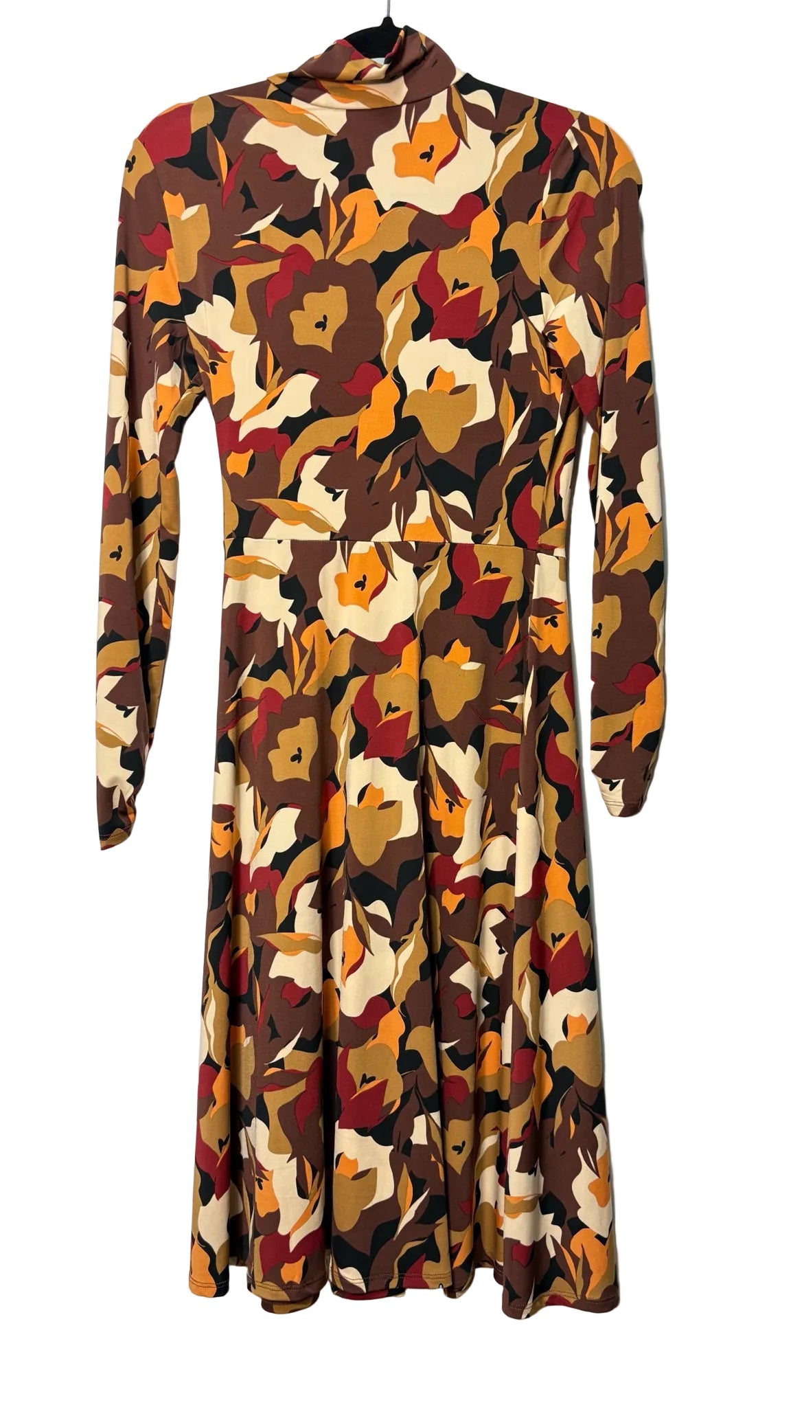 Size XS RW & CO Burgundy Orange Swirls Ladies Dress