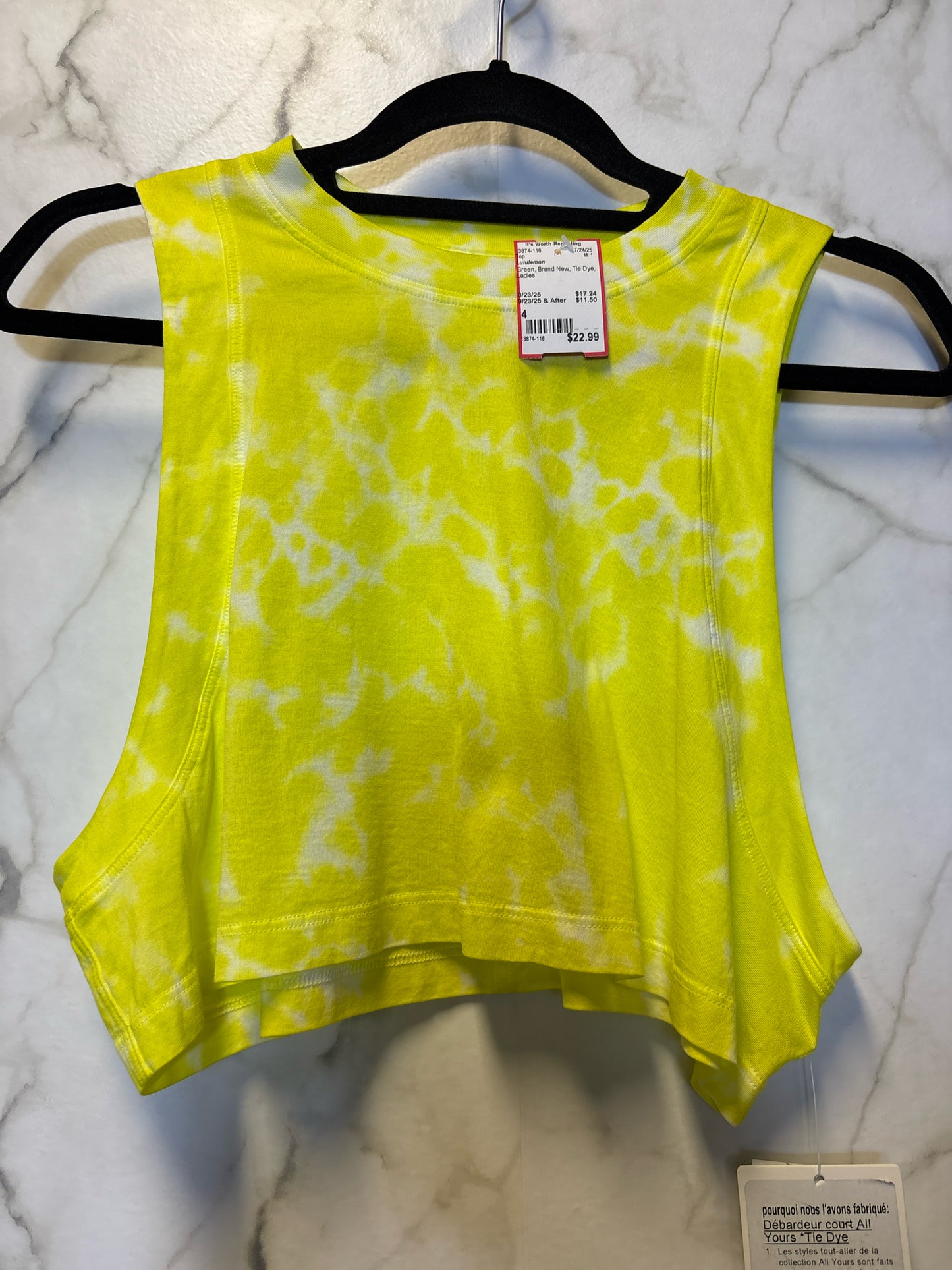 Size 4 Lululemon Green Tie Dye Ladies Brand New Top