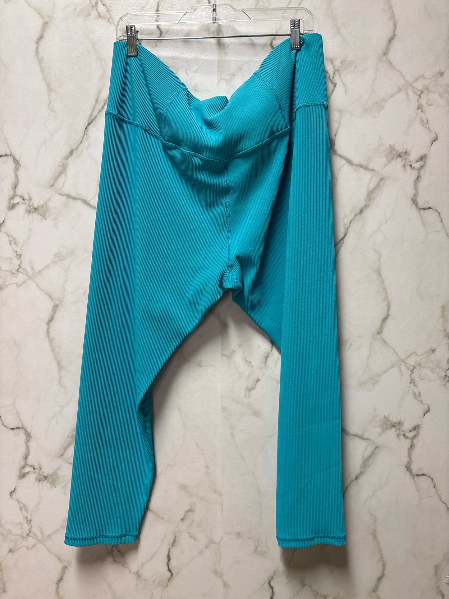 Size 2X Athleta Baby Blue Ribbed Ladies Leggings