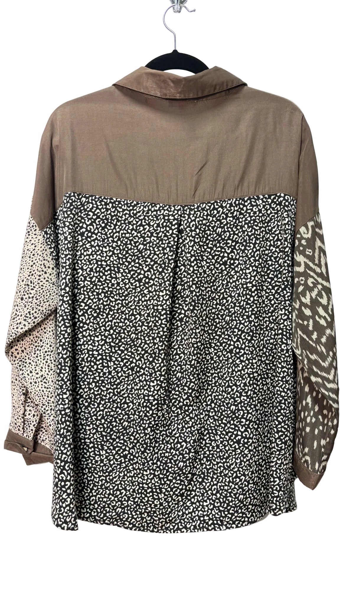 Size M Easel Black Brown Animal Print Ladies Top