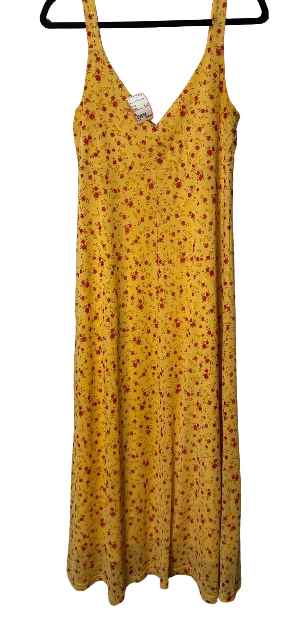Size S Yellow Red Floral Ladies Dress