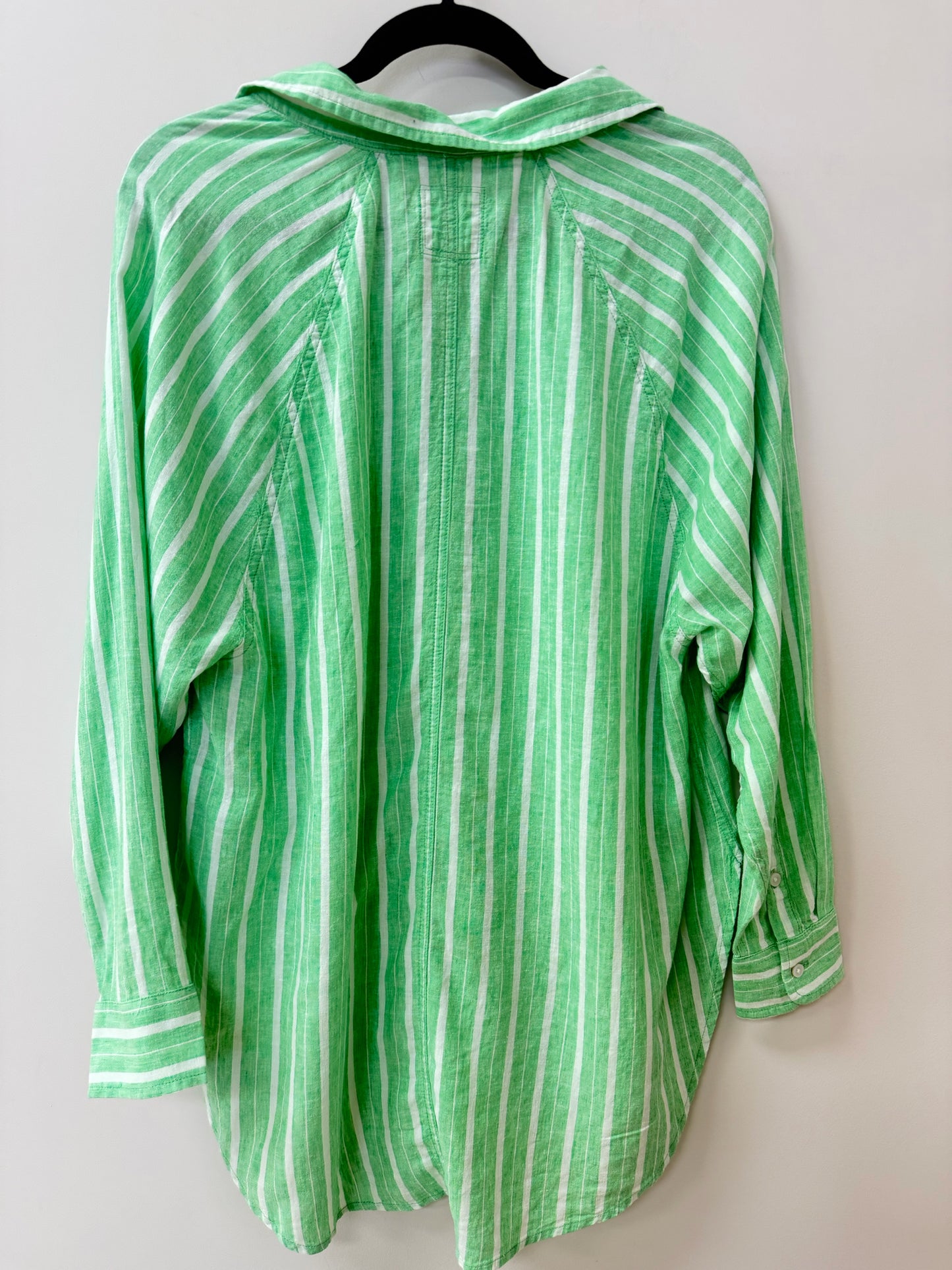 Size XS Aeri Green White Stripe Ladies Top