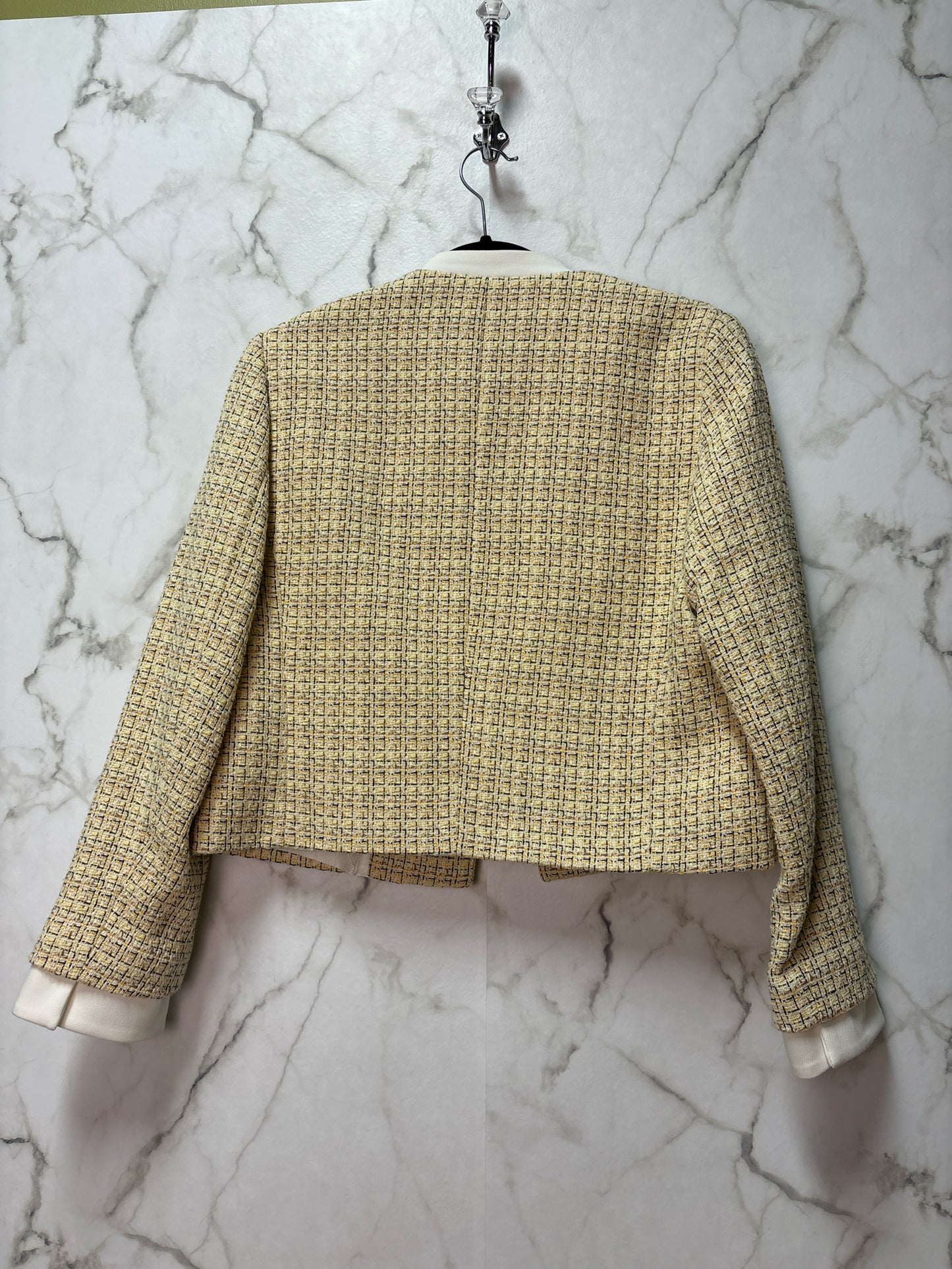 Size M Zara Yellow Black Tweed Ladies Jacket
