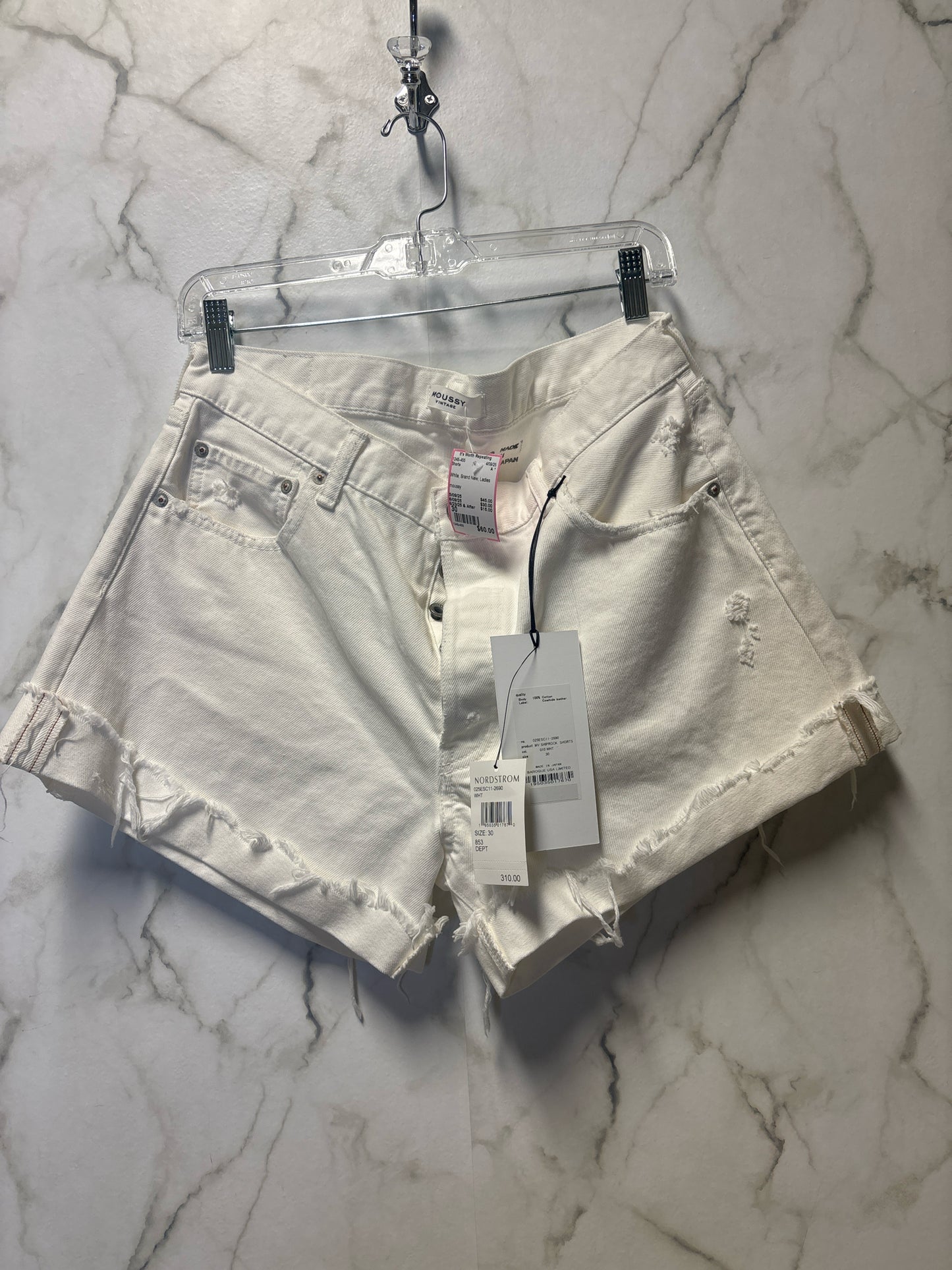 Size 30 White Brand New Ladies Shorts