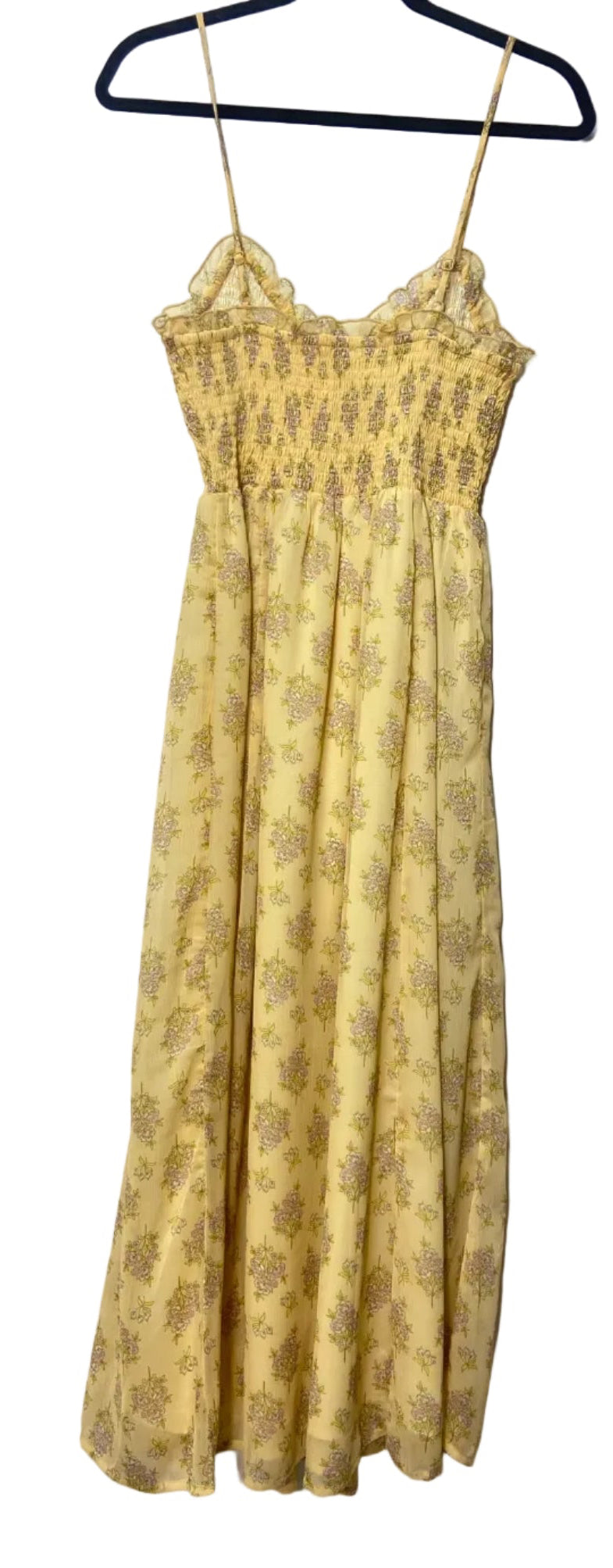 Size S Patrons of Peace Yellow Floral Ladies Dress