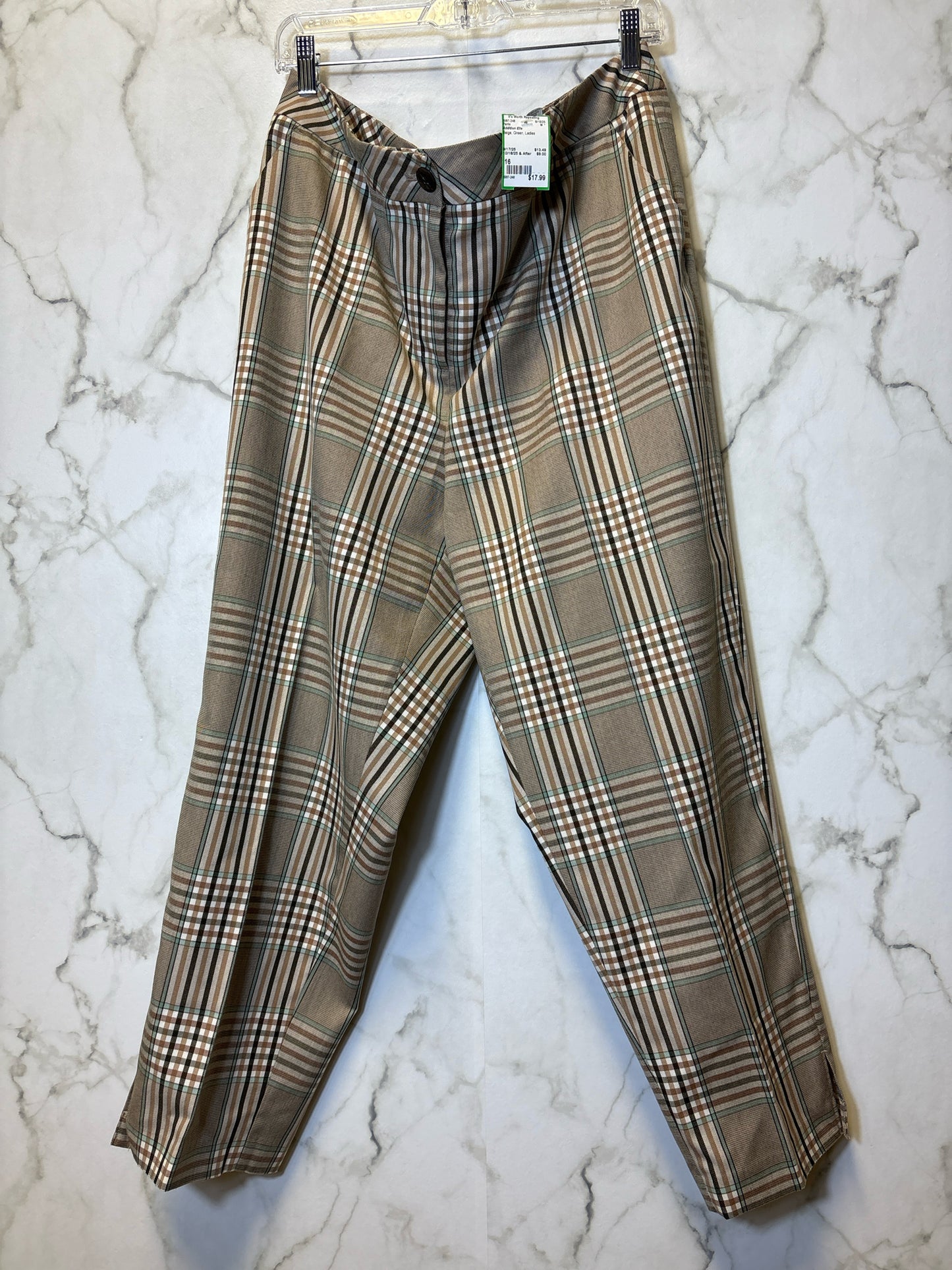 Size 16 Addition Elle Beige Green Ladies Pants