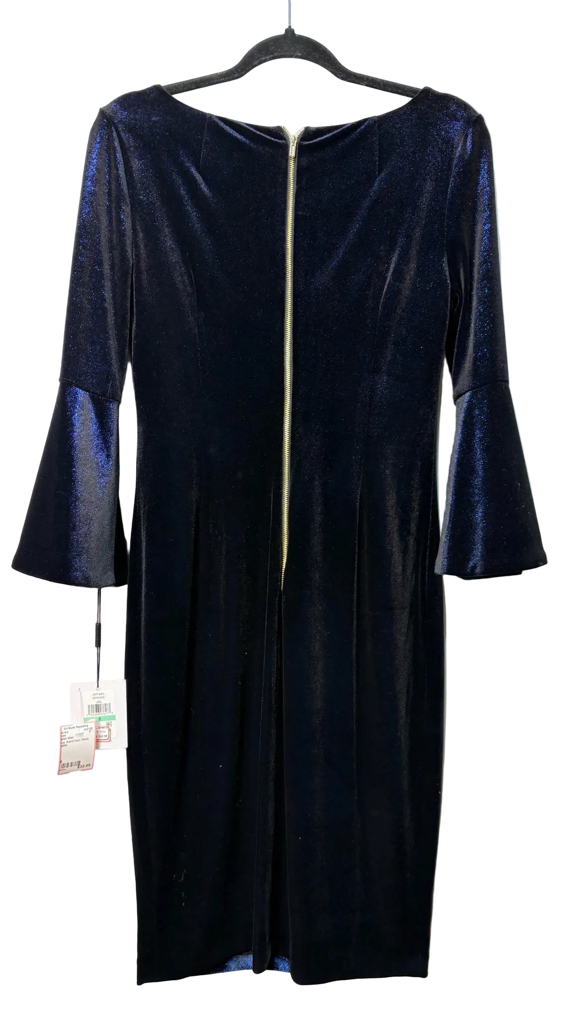 Size 8 Calvin Klein Blue Velvet Ladies Brand New Dress