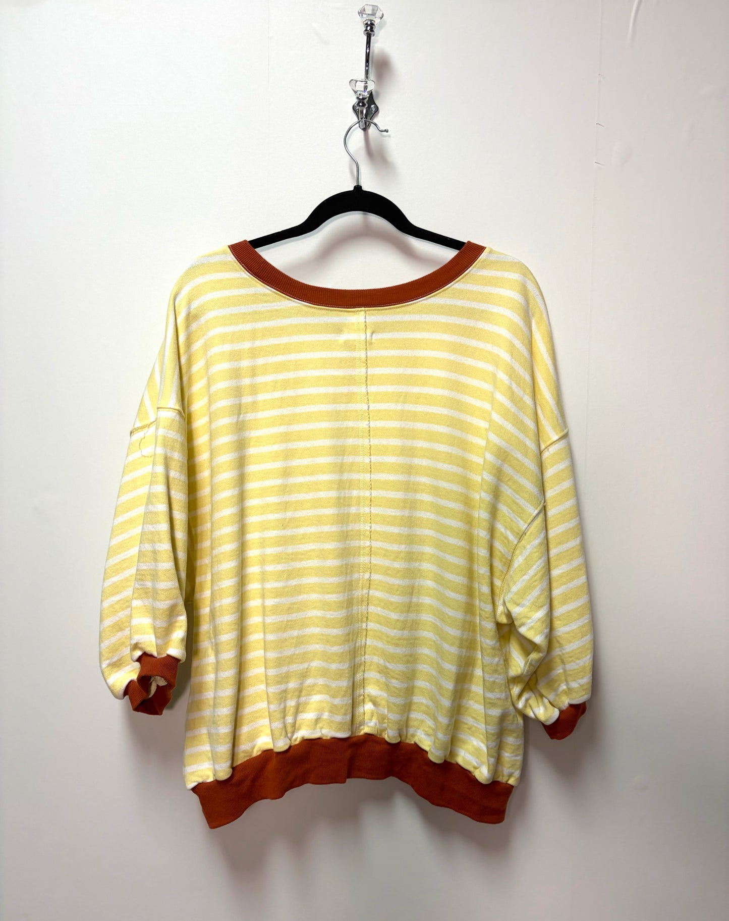 Size XL Yellow Rust Stripe Ladies Top