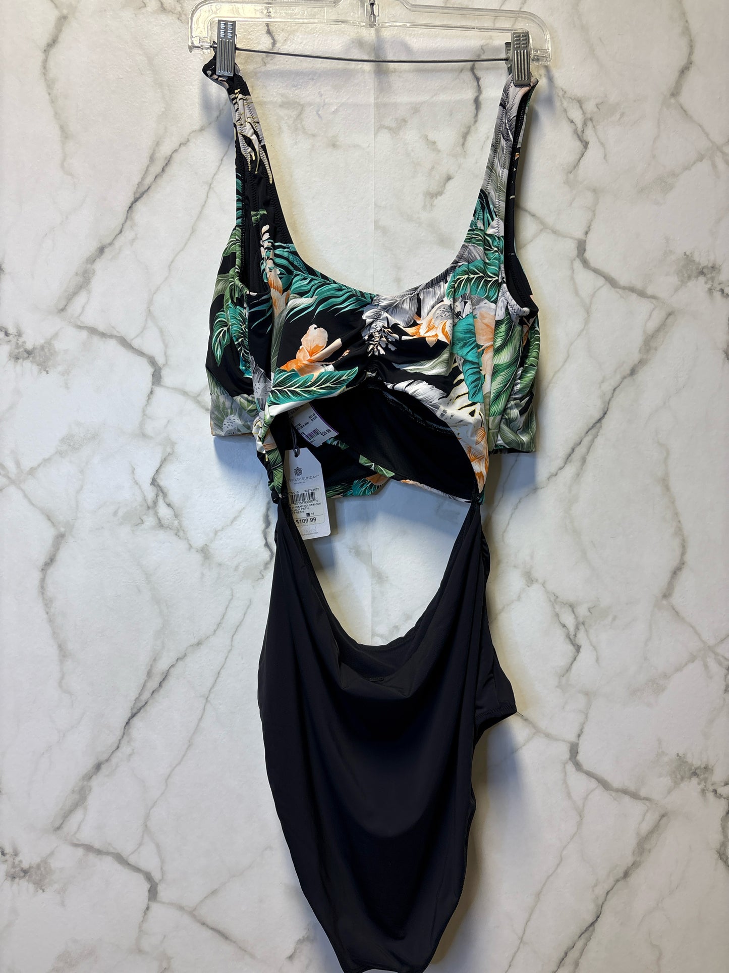 Size 16 Black Blue Brand New Ladies Bathing Suit Top