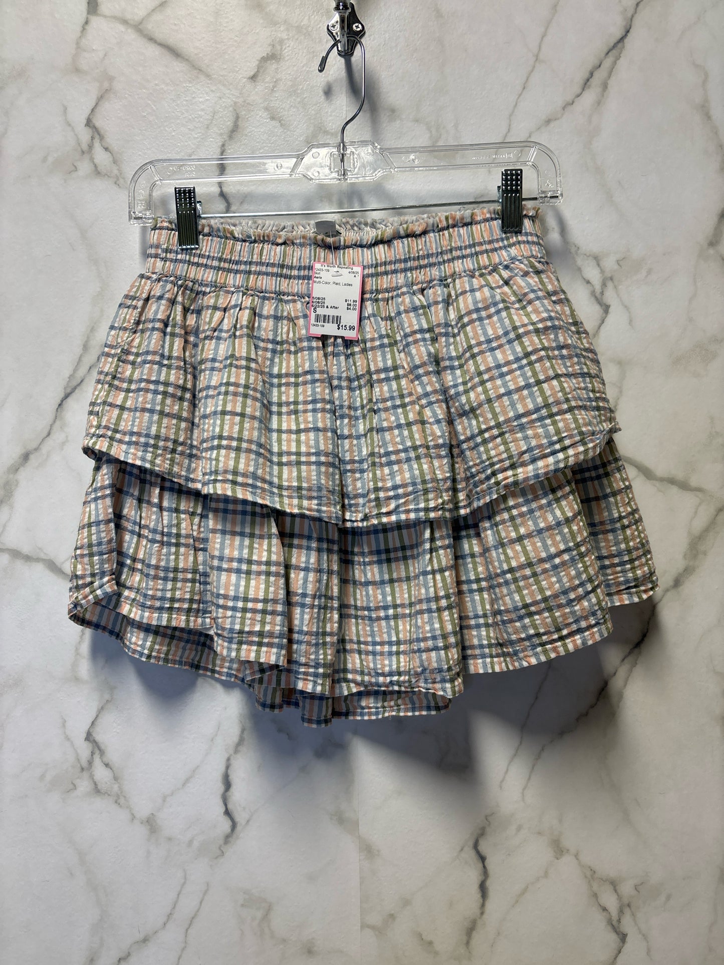Size S Aerie Multi-Color Plaid Ladies Skirt