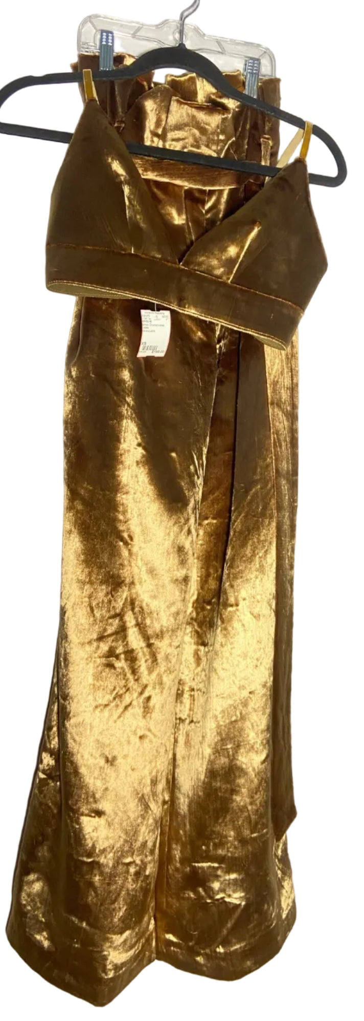 Size XS REVOLVE Brown Crushed Velvet Ladies 2 Part Top