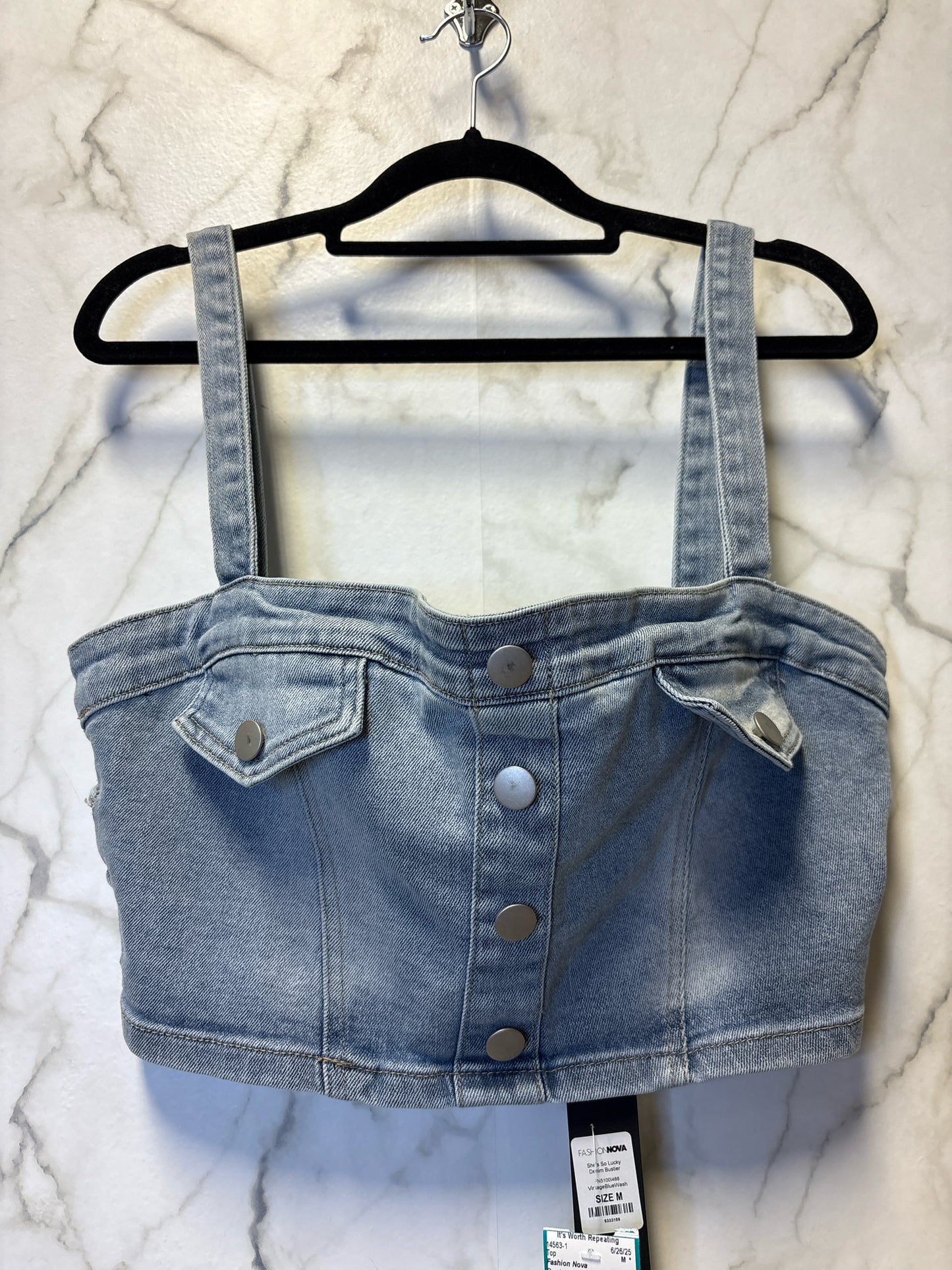 Size M Fashion Nova Denim Ladies Top