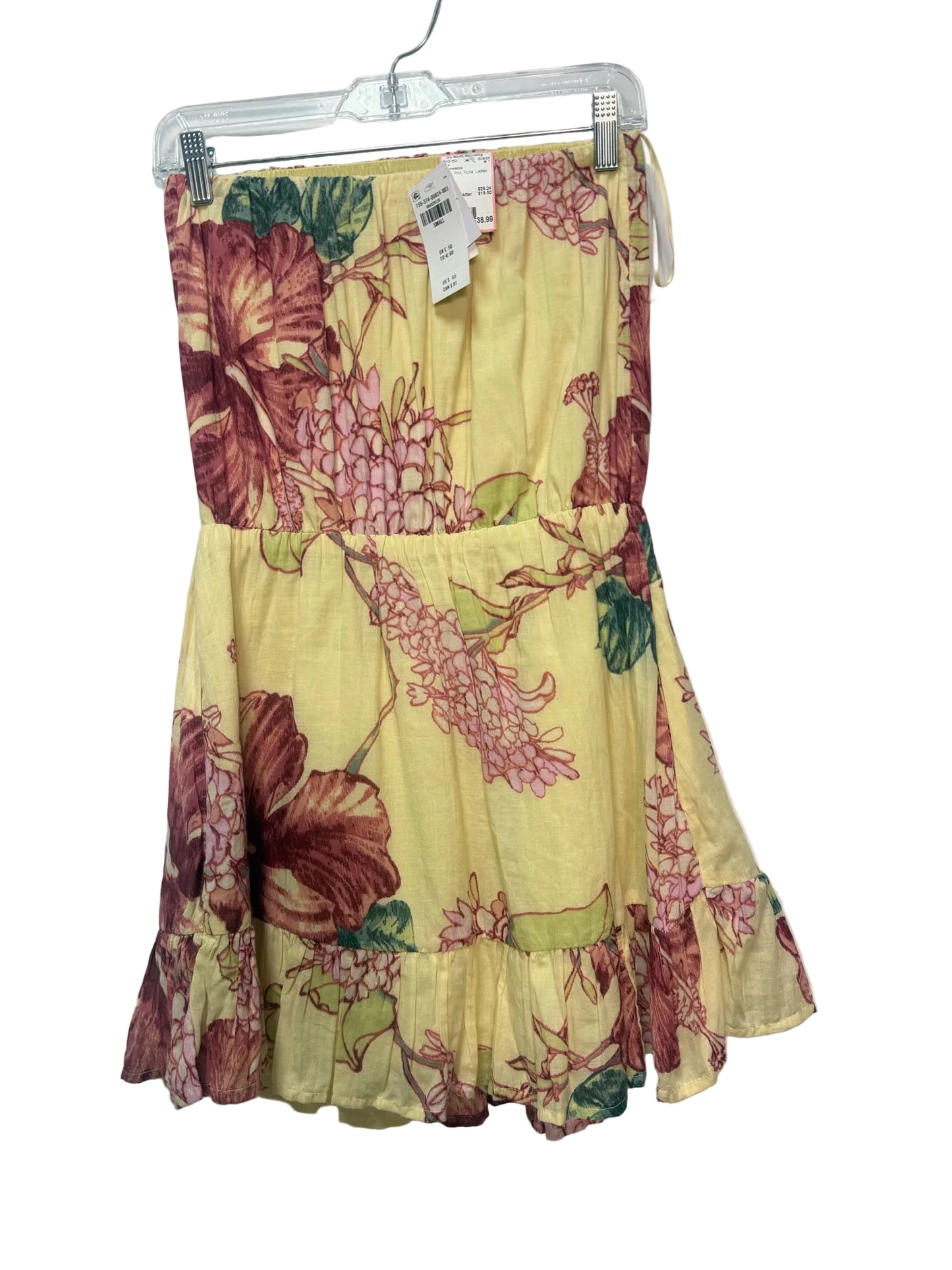 Size S Abercrombie Yellow Pink Floral Ladies Dress