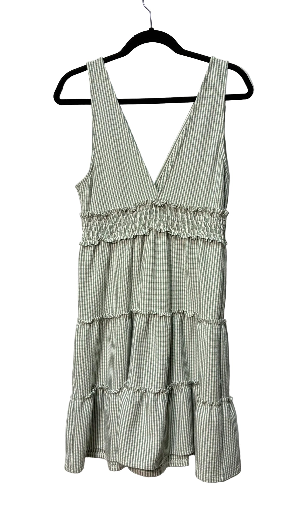 Size M American Eagle Green Print White Stripe Ladies Dress