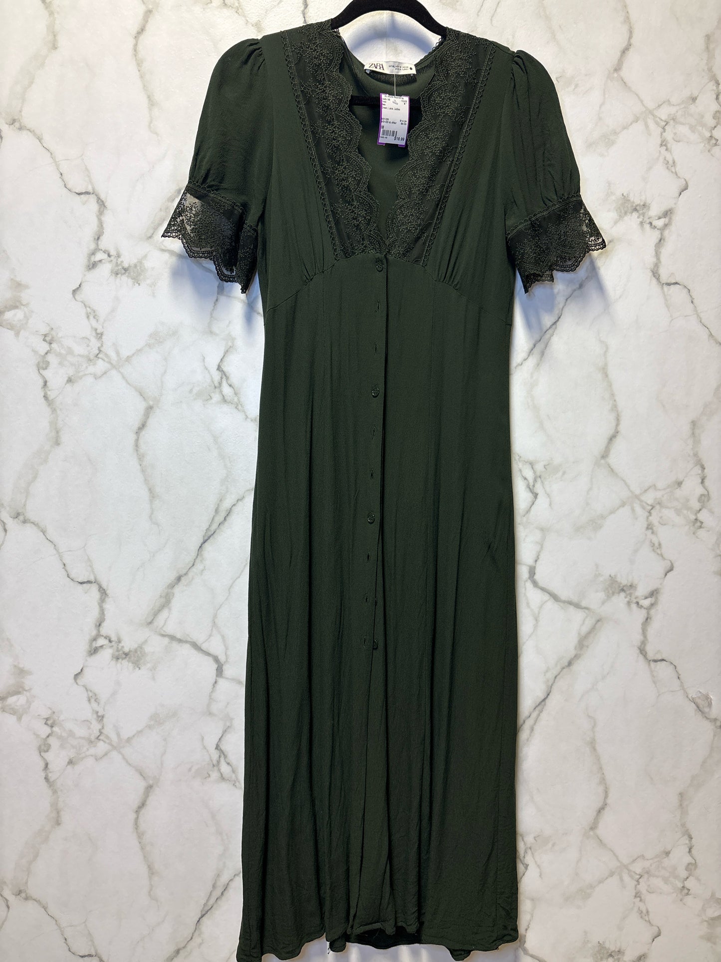 Size M Zara Green Lace Ladies Dress