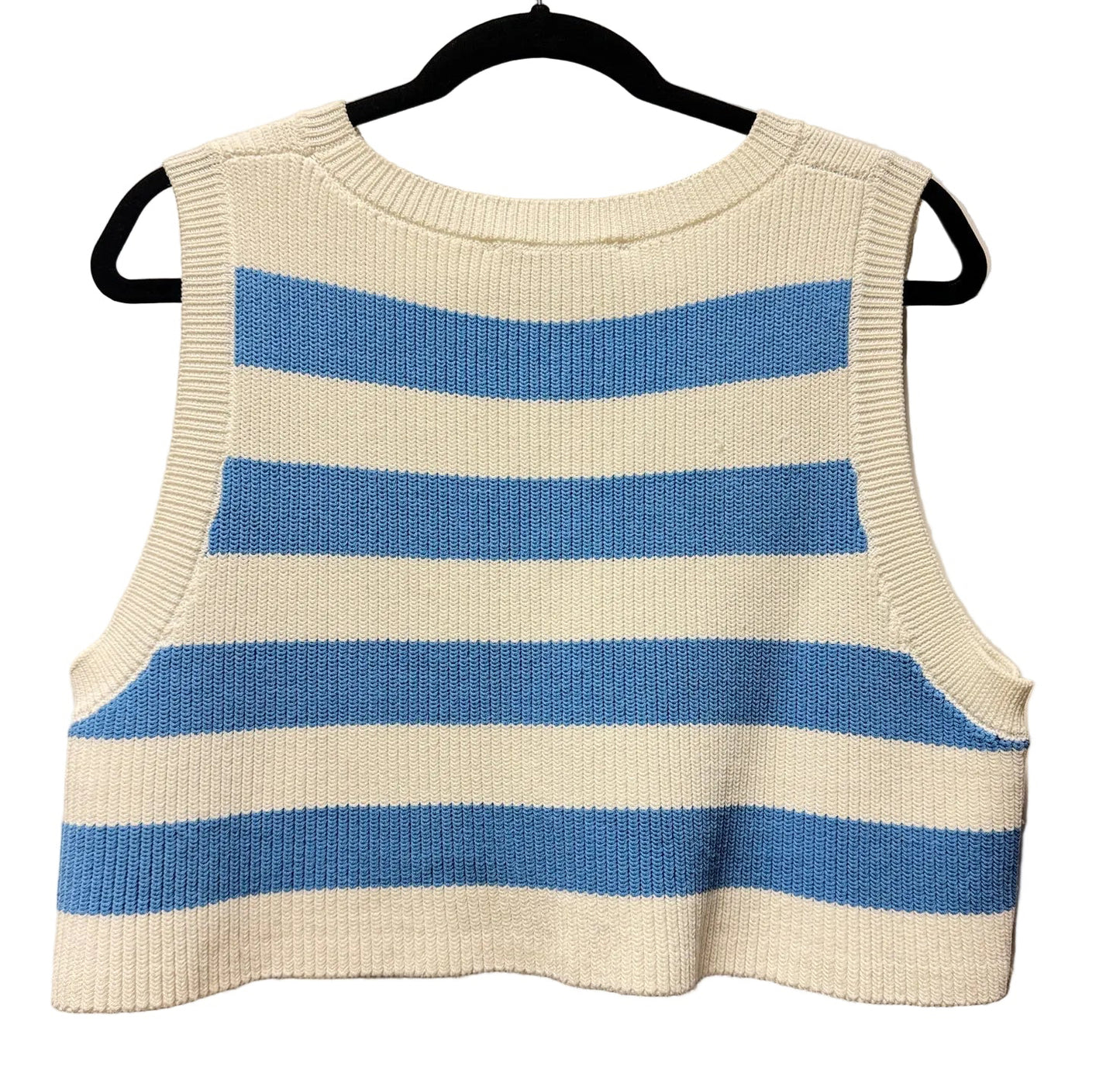 Size M Zara Blue Cream Stripe Ladies Top