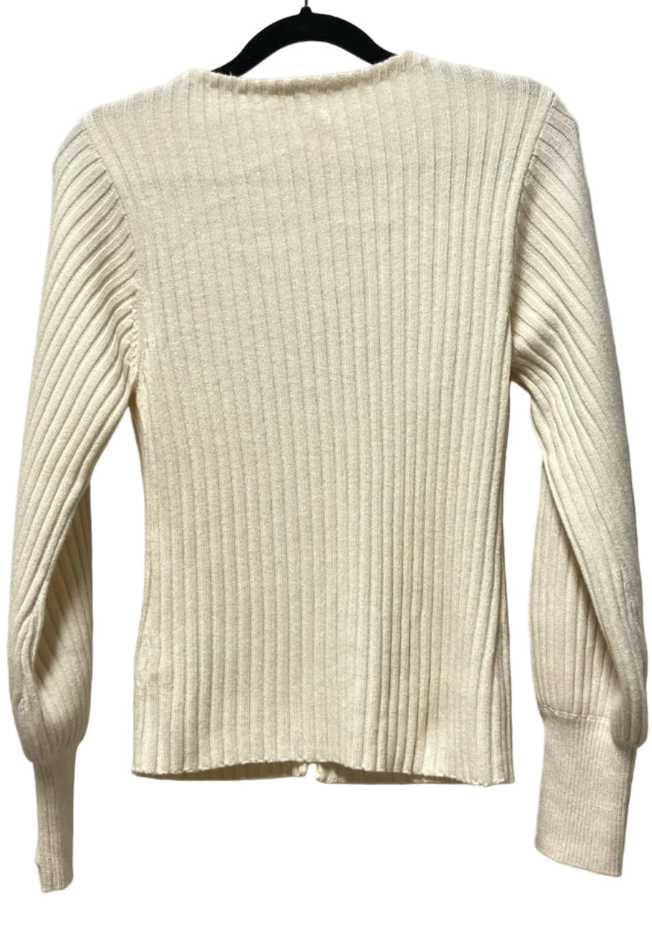 Size M Wilfred Cream Pearls Women's Ribbed Sweater