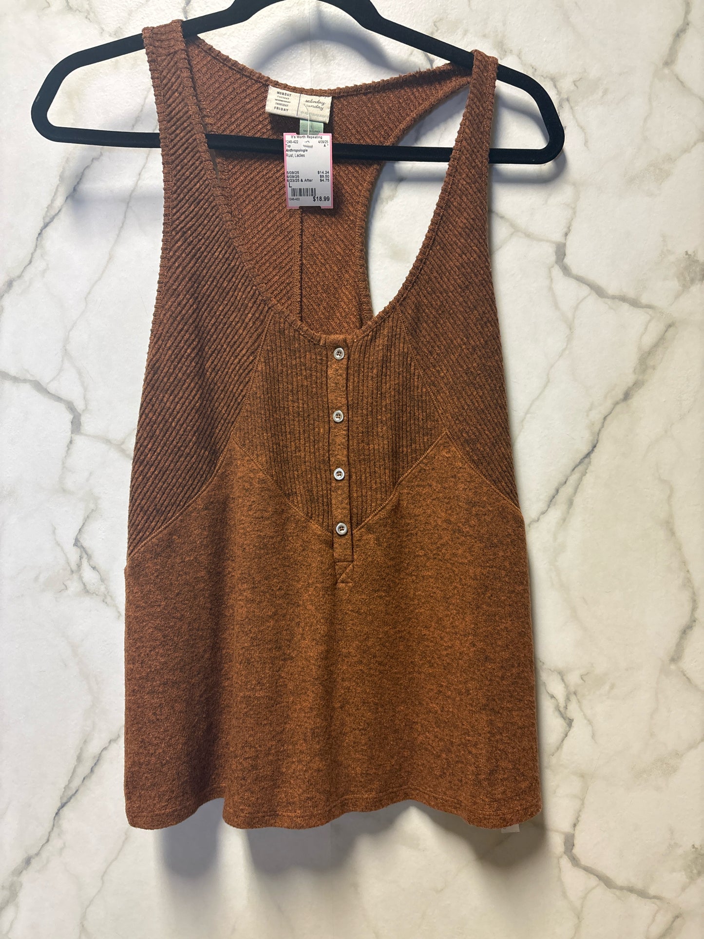 Size L Anthropologie Rust Ladies Top