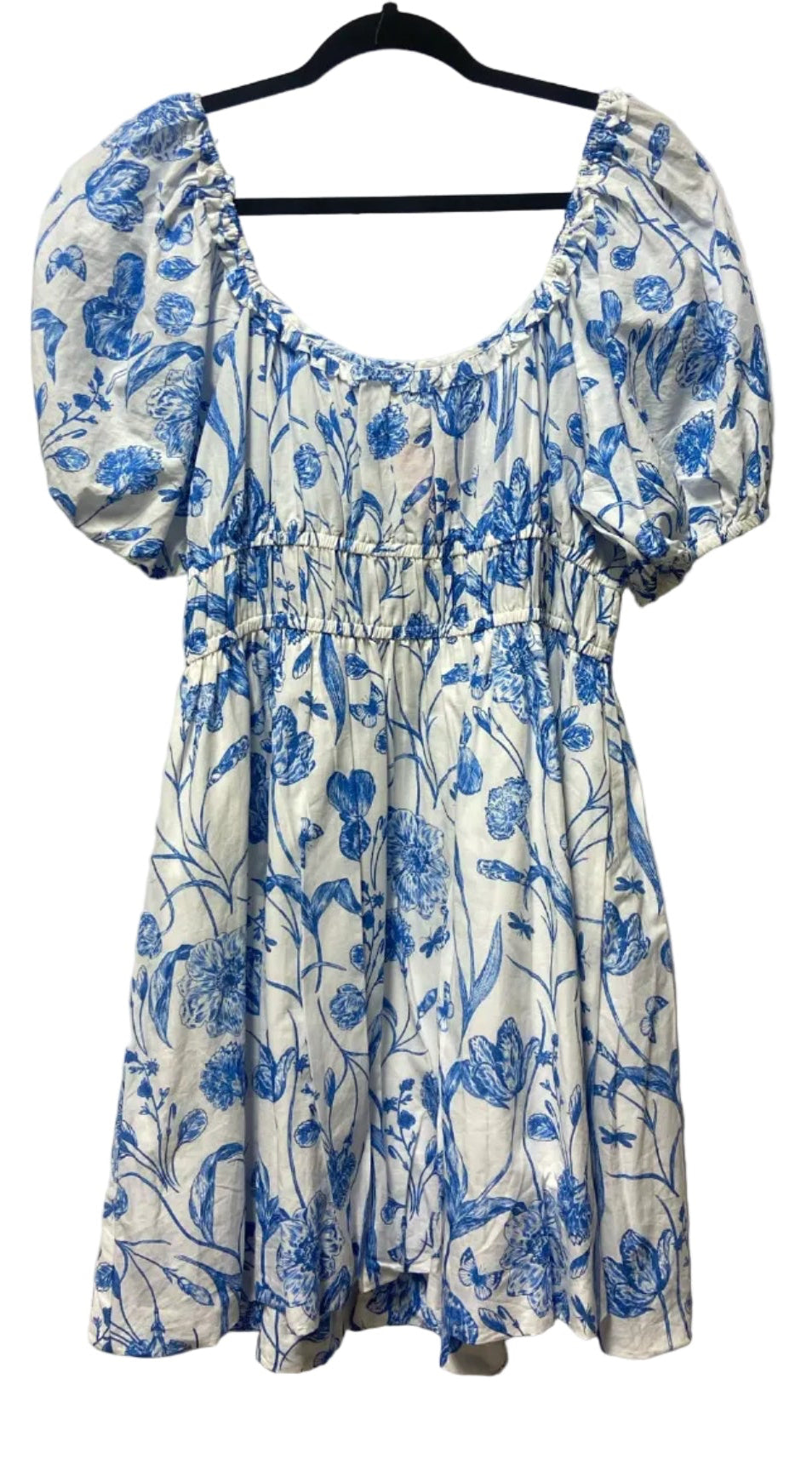 Size L H & M Blue White Floral Ladies Dress