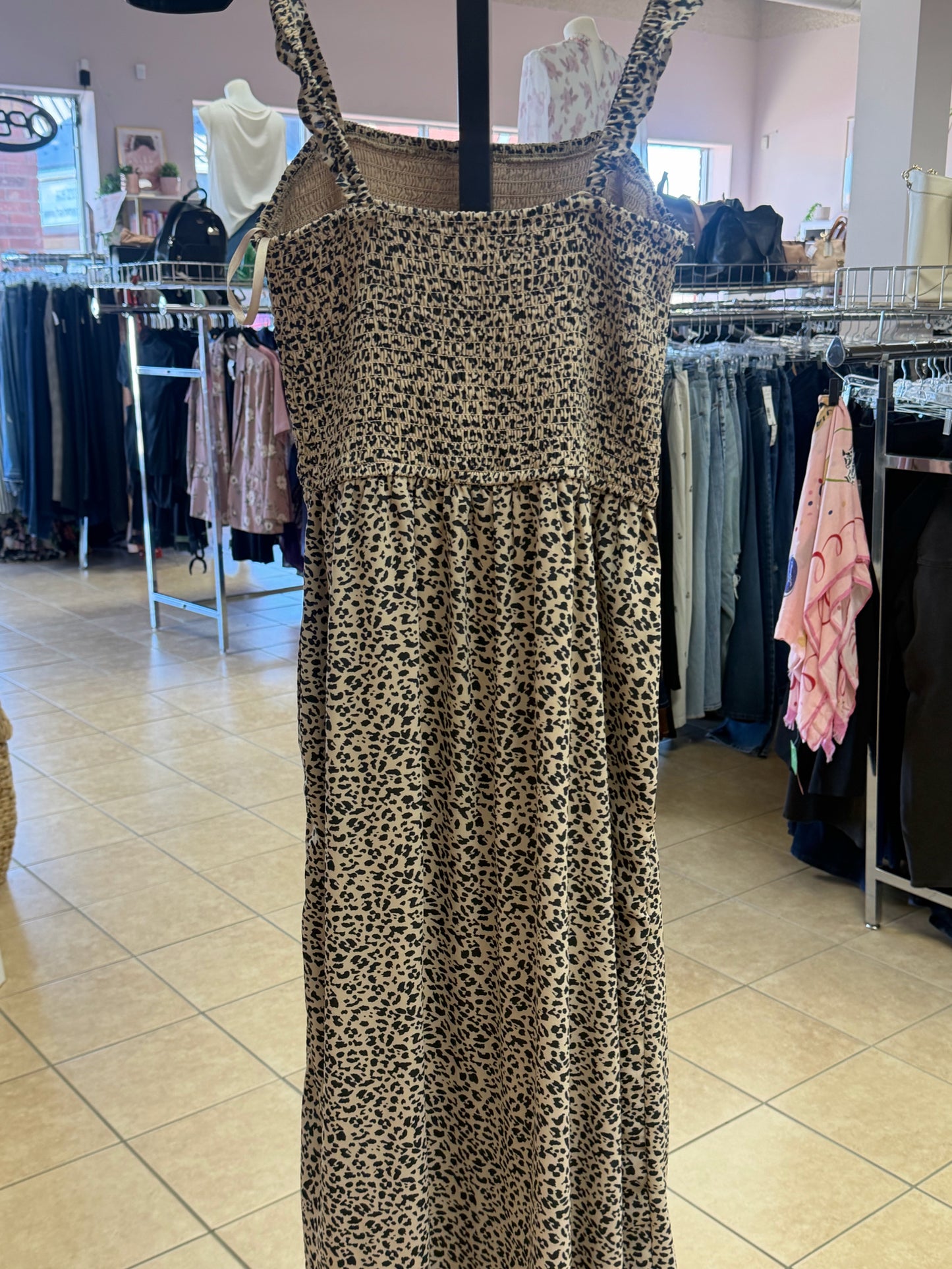 Size M Abercrombie Brown Black Animal Print Ladies Dress