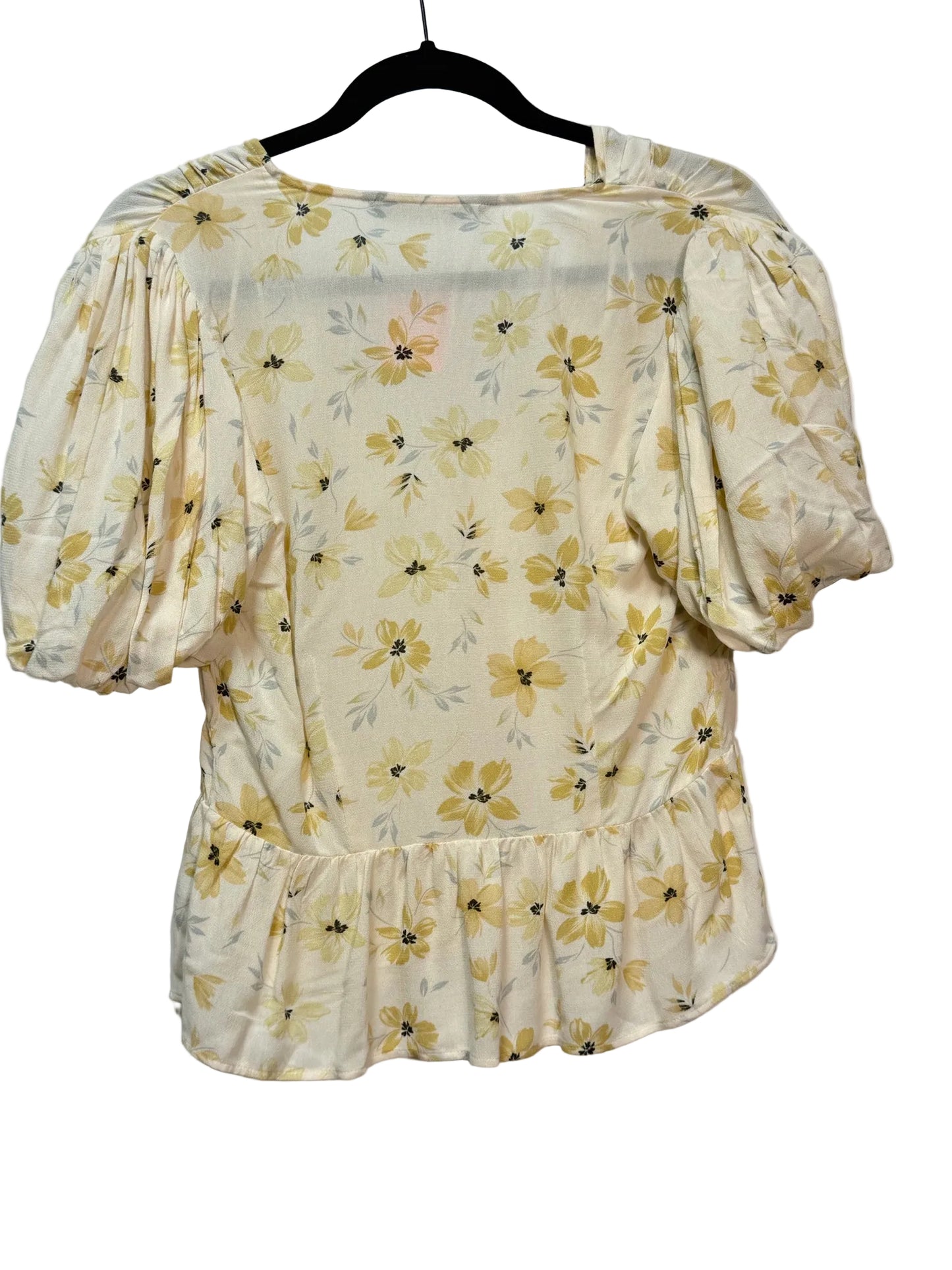 Size S Zara Cream Yellow Floral Top