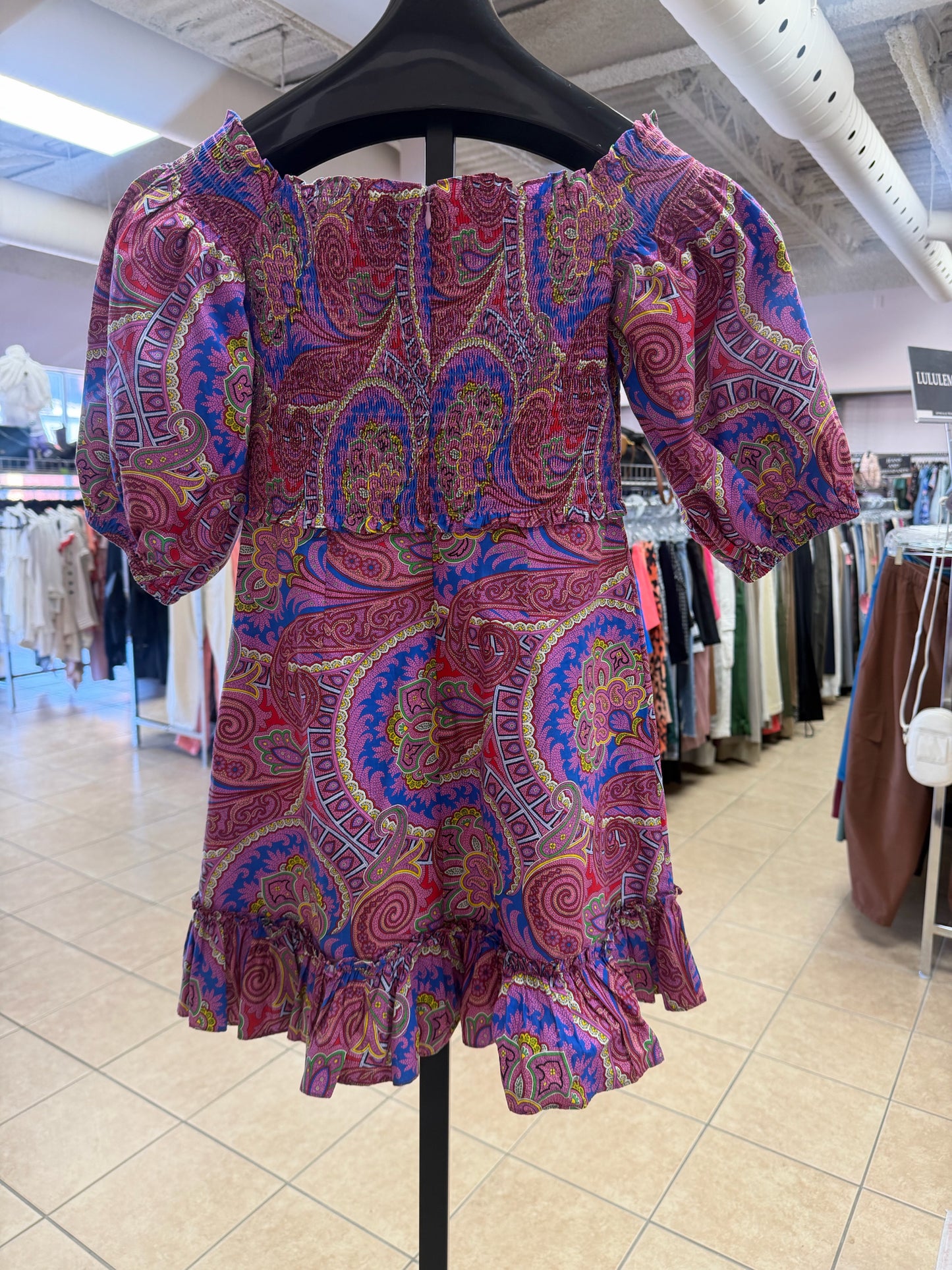 Size XS Multi-Color Abstract Ladies Dress