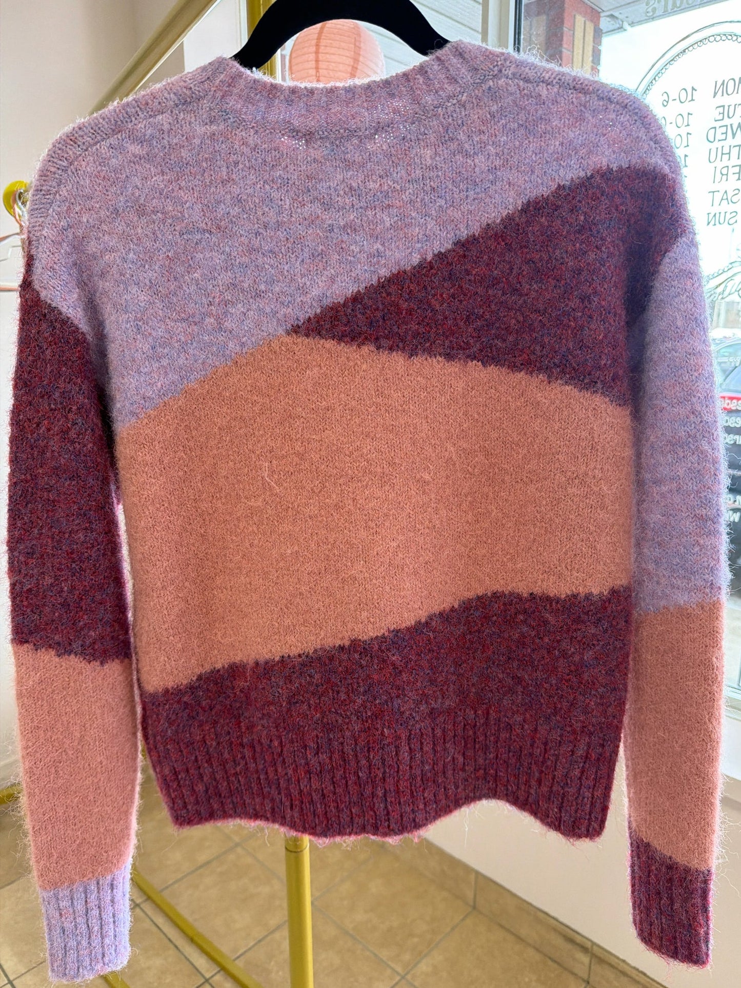 Size XXS RW & CO Purple Red Multi Ladies Long Slvd Top