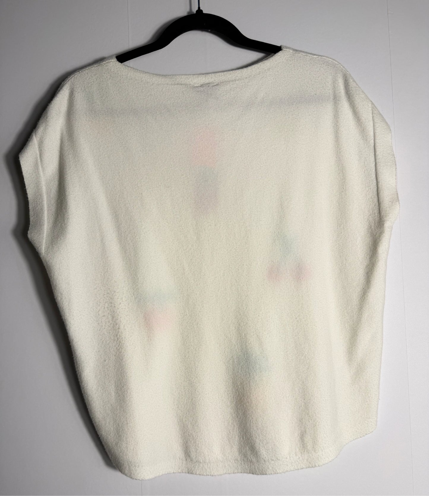 Size M White Fruit Print Ladies Top