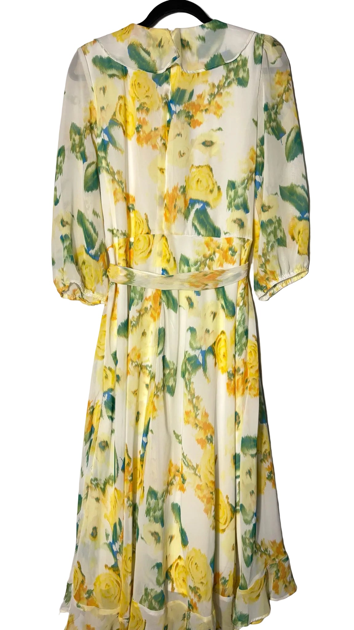 Size 16 White Yellow Floral Ladies Dress
