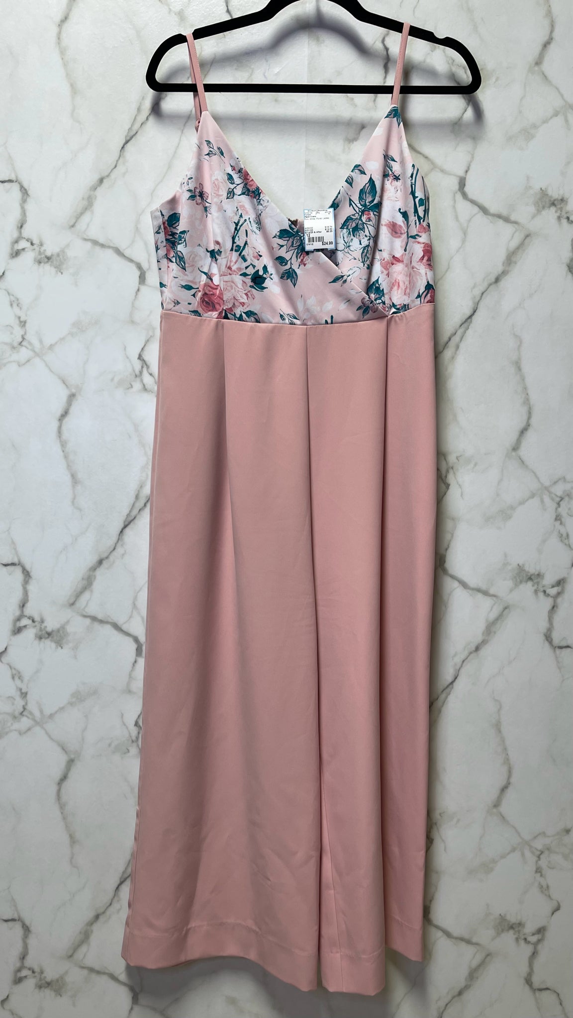 Size 12 Paper Crane Pink White Floral Ladies Romper