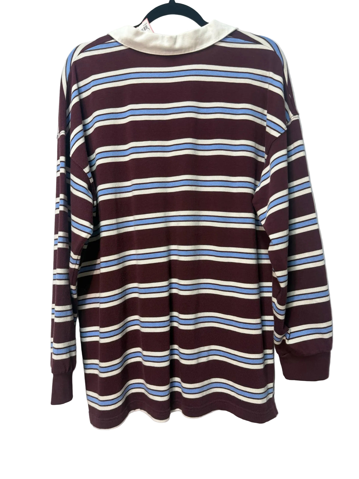 Size L Wild Fable Maroon Blue Stripe Ladies Top
