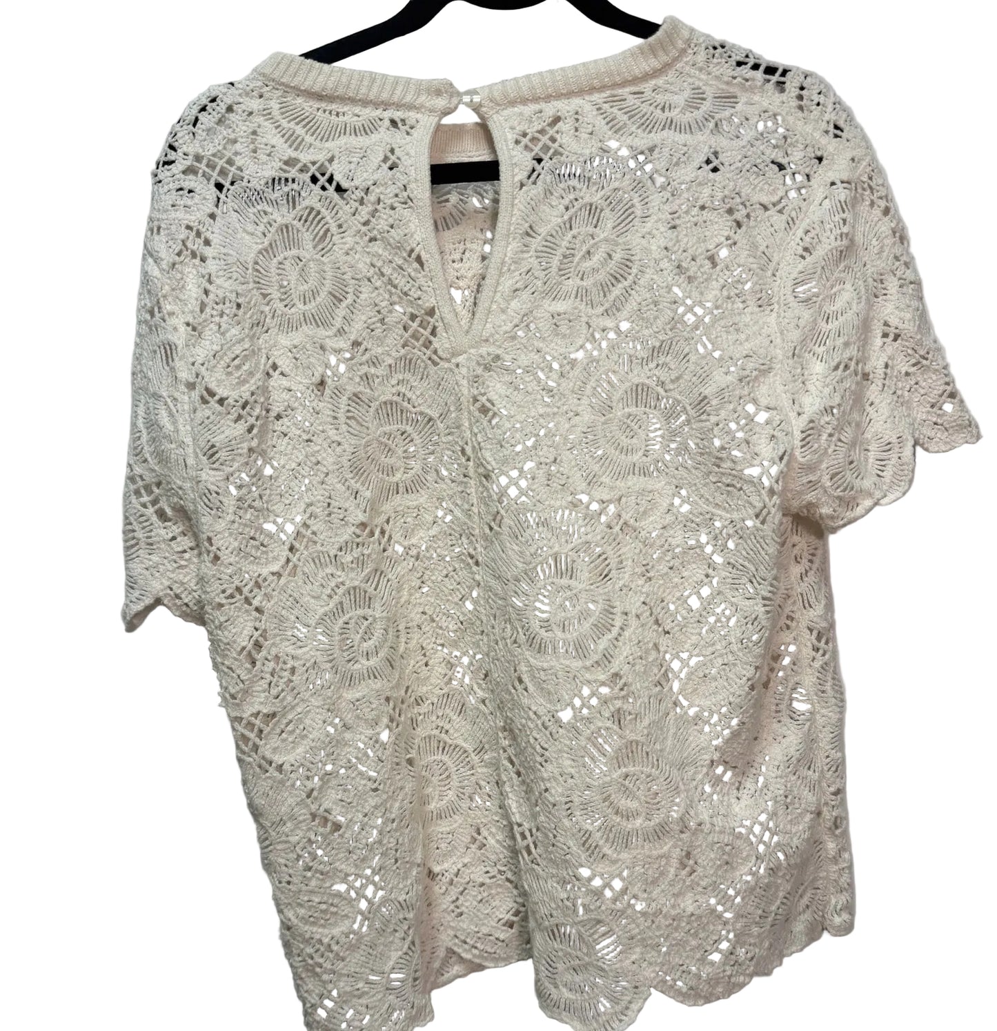 Size L Abercrombie Cream Crochet Ladies Top